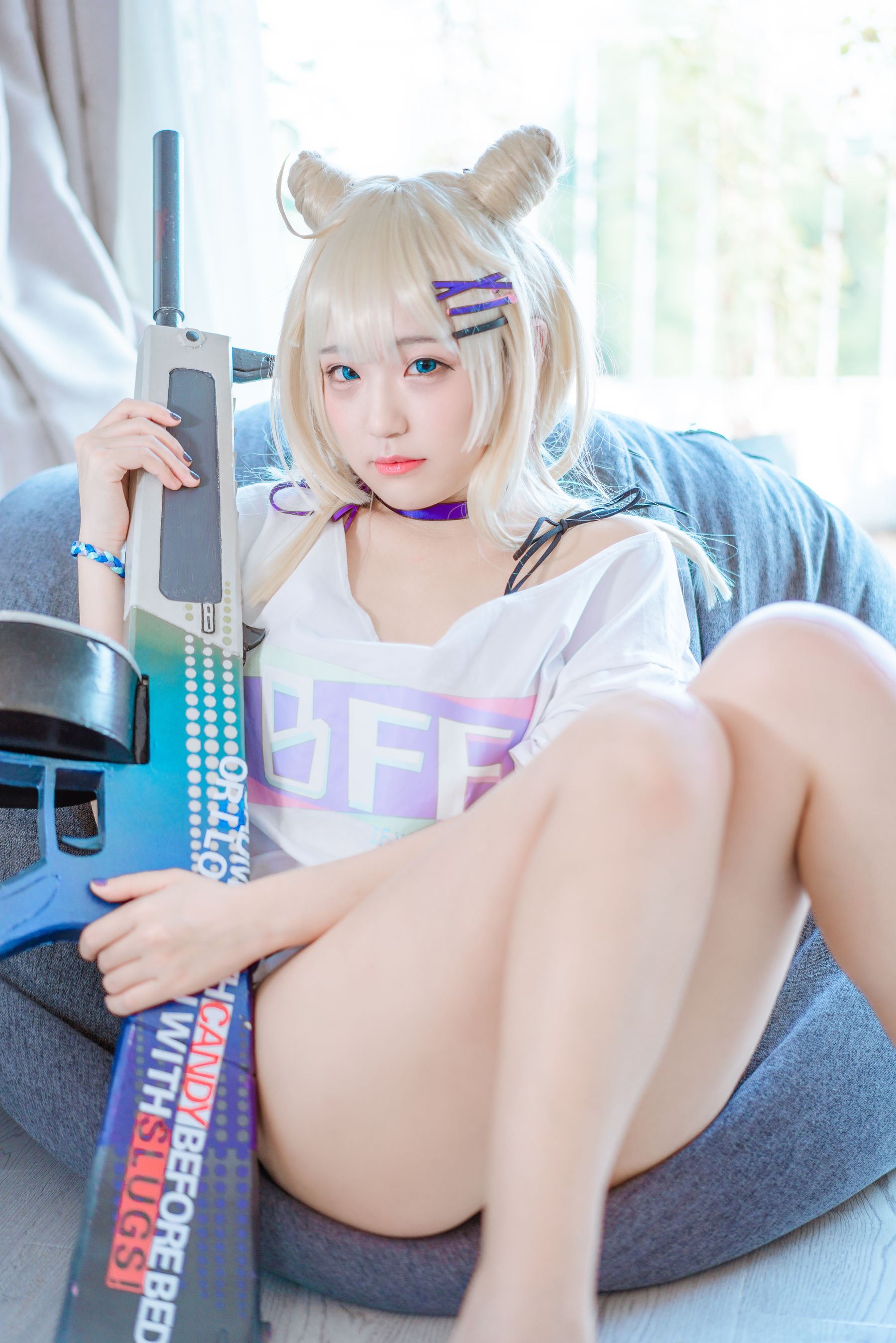 [网红COSER写真] 动漫博主Mime弥美 - 少女前线 AA-12 无烟棒棒糖
