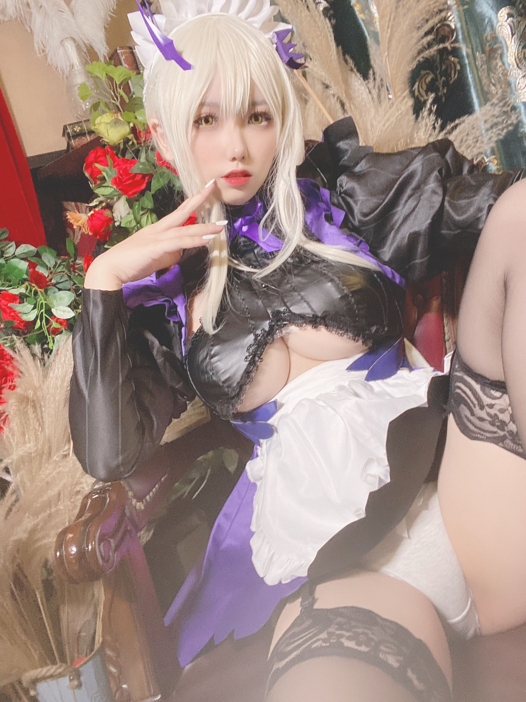 [网红COSER写真] 芋圆侑子SJ_ - 黑枪呆女仆自拍