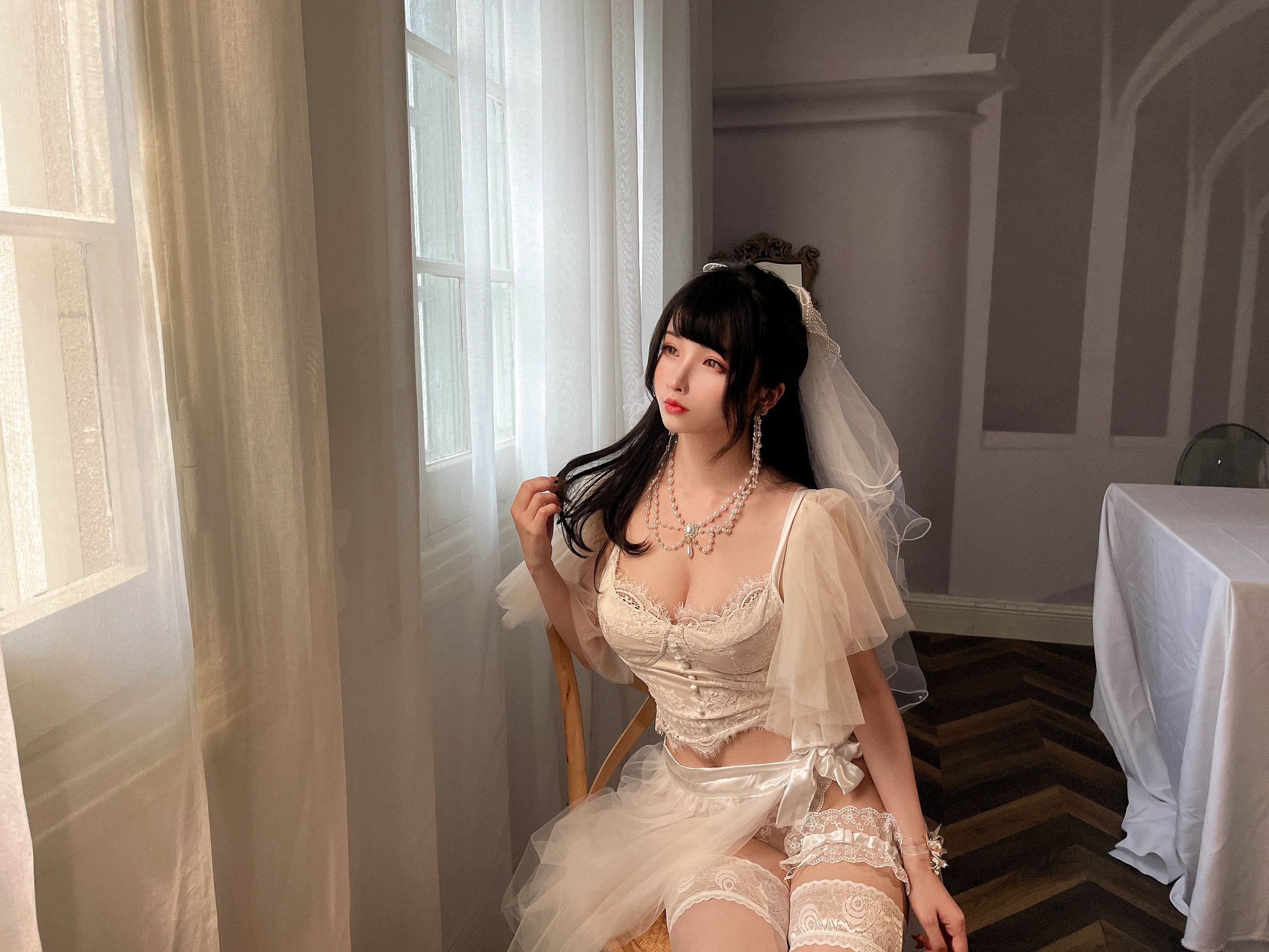 [网红COSER写真] COS福利rioko凉凉子 - 透明婚纱
