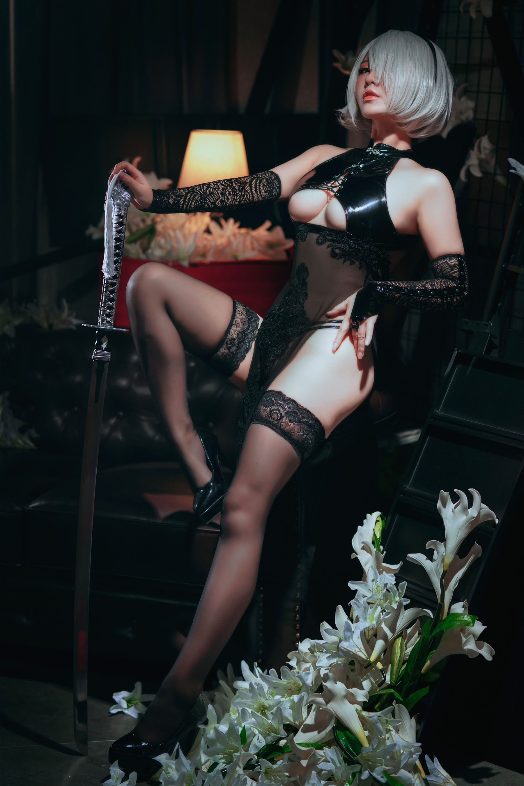 [网红COSER写真] 半半子 - 2B靡烟旗袍