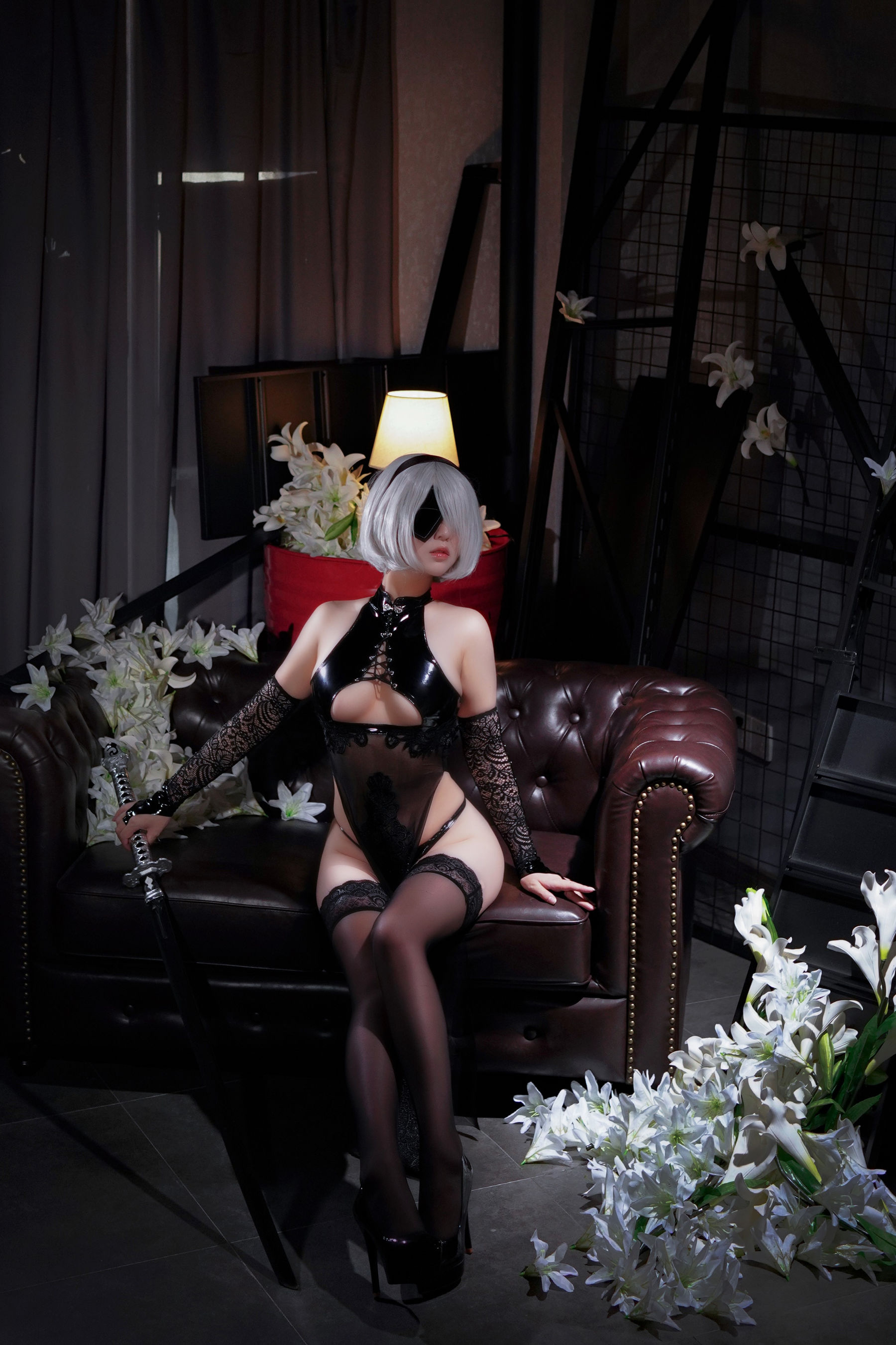 [网红COSER写真] 半半子 - 2B靡烟旗袍