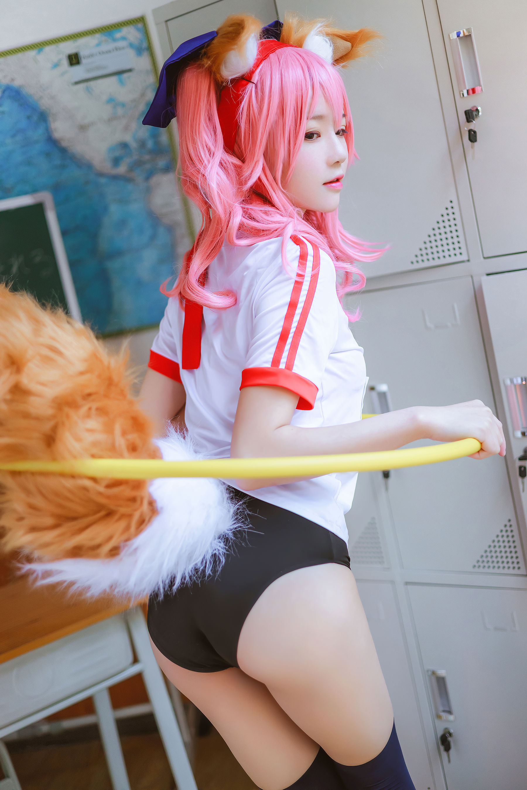 [网红COSER写真] 桜桃喵 - 玉藻前体操服