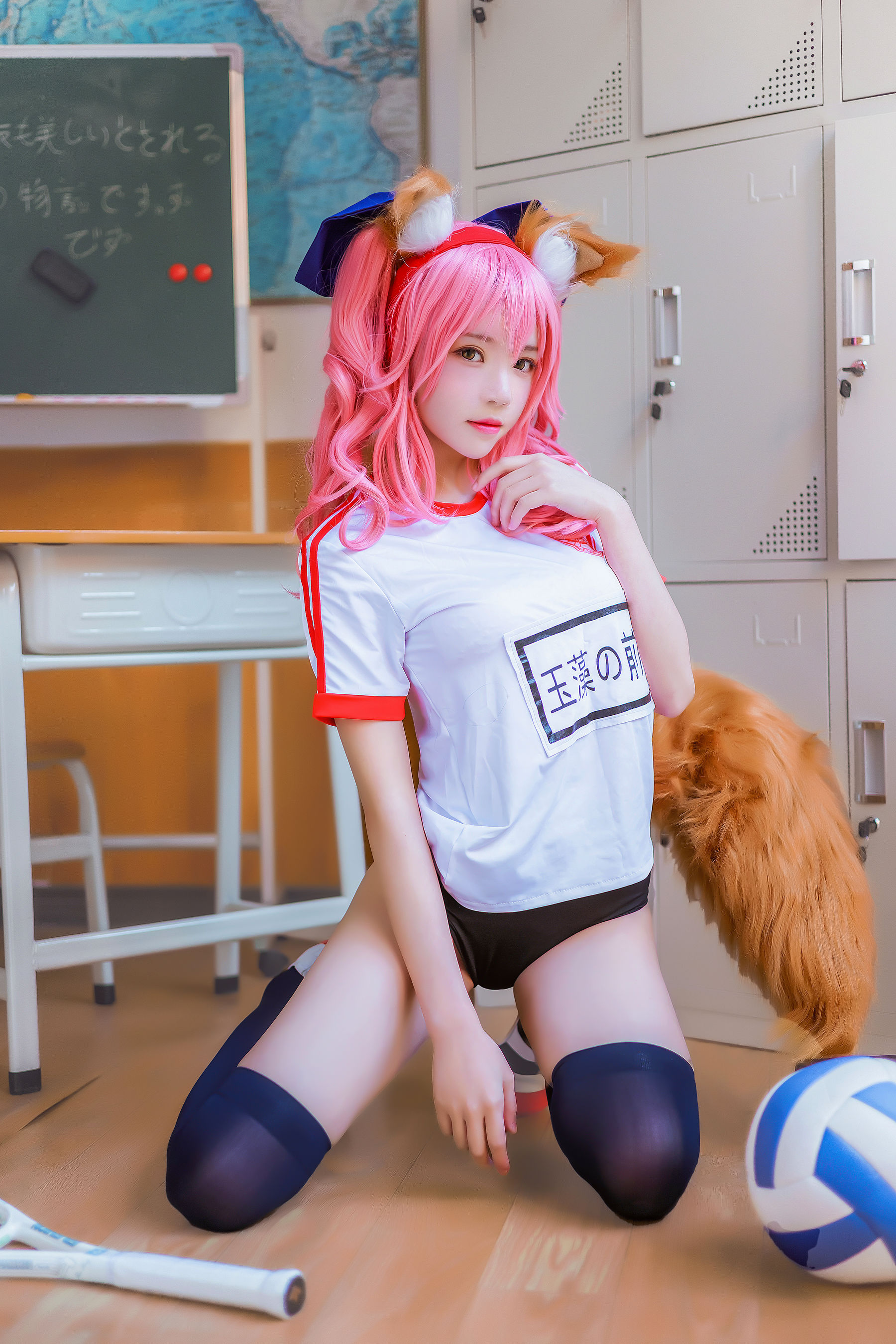 [网红COSER写真] 桜桃喵 - 玉藻前体操服