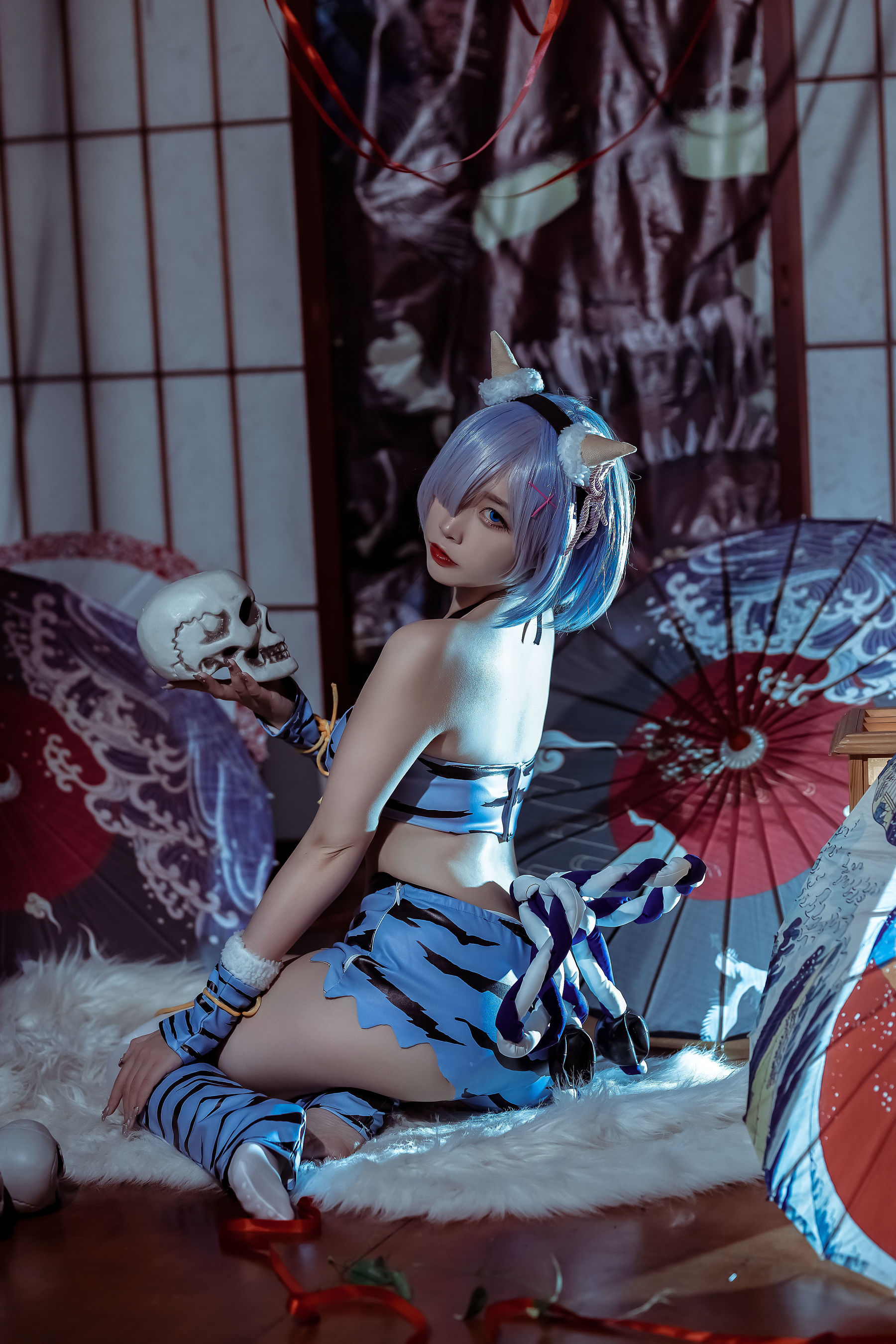 [网红COSER写真] 人气Coser二佐Nisa - 蕾姆 夏日鬼衣