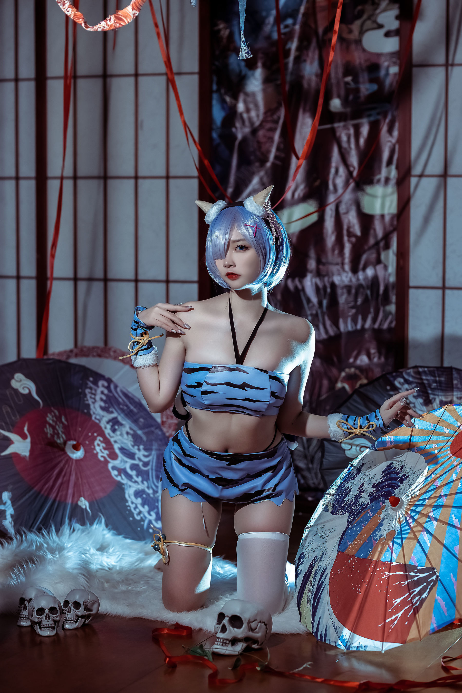 [网红COSER写真] 人气Coser二佐Nisa - 蕾姆 夏日鬼衣