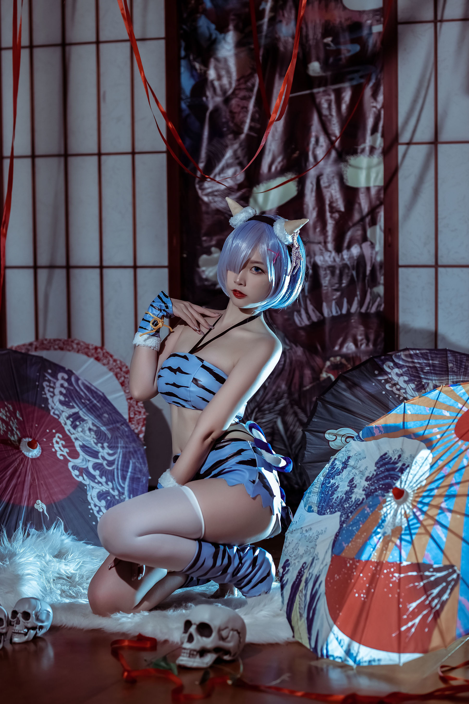 [网红COSER写真] 人气Coser二佐Nisa - 蕾姆 夏日鬼衣