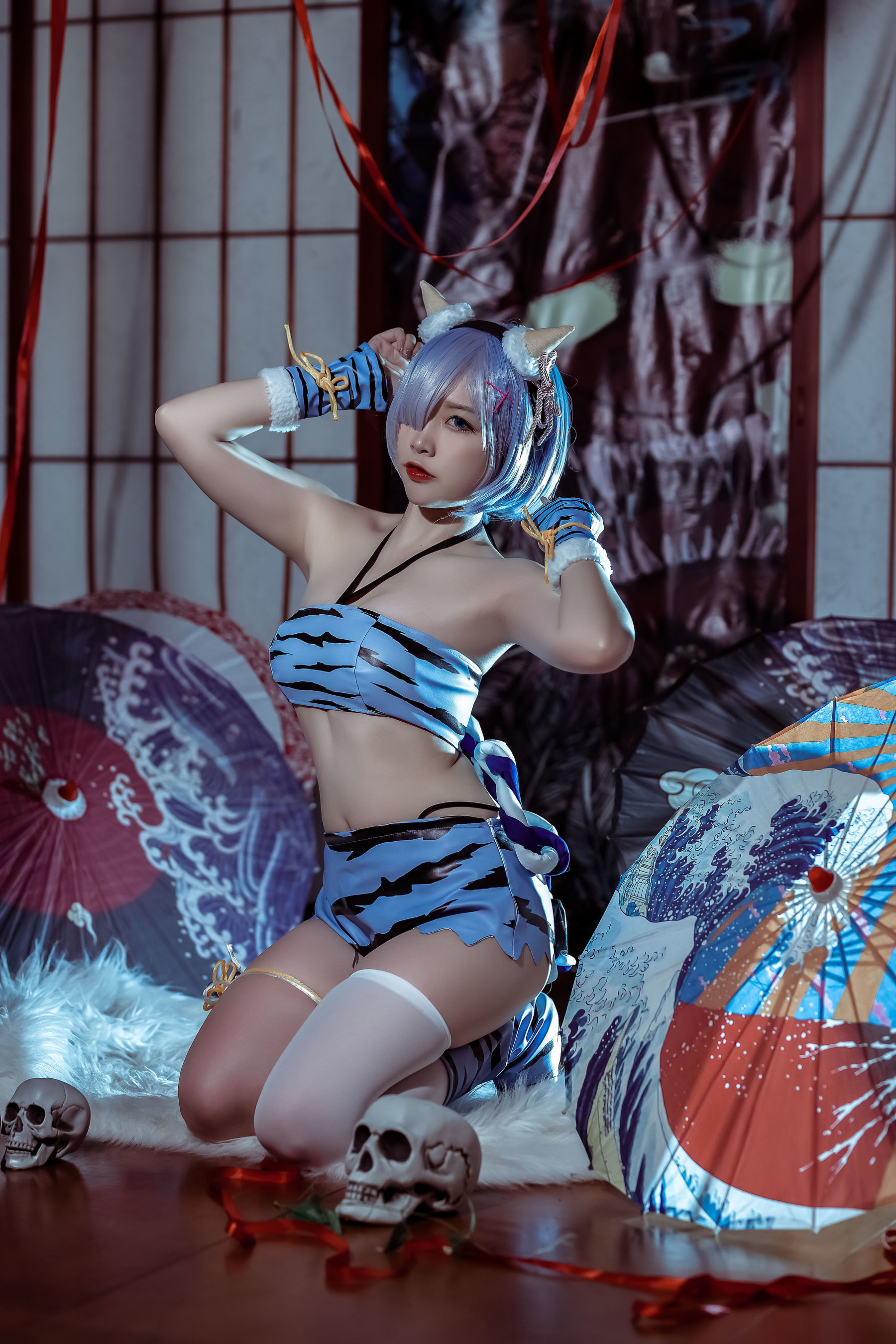 [网红COSER写真] 人气Coser二佐Nisa - 蕾姆 夏日鬼衣