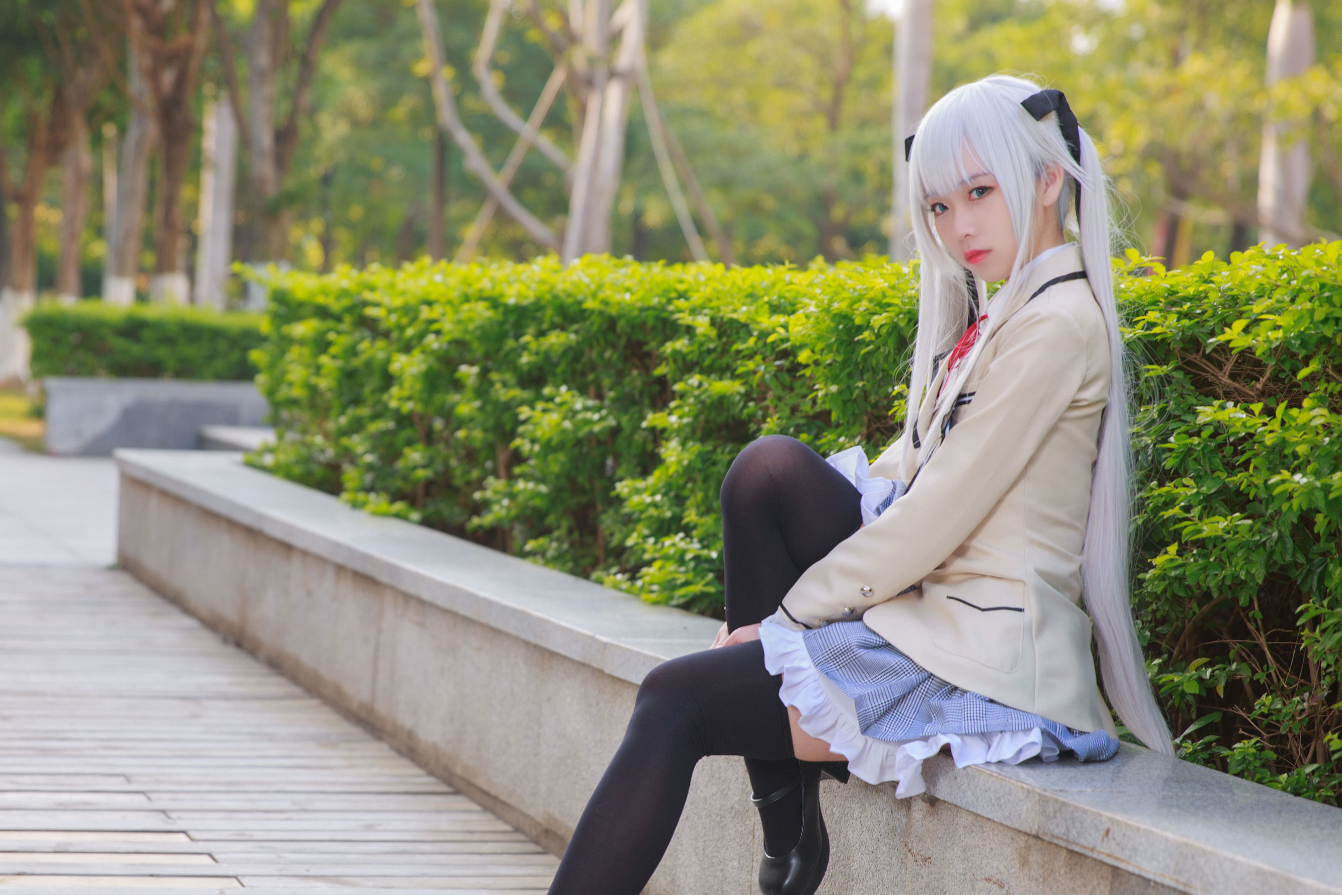 [网红COSER写真] 动漫博主G44不会受伤 - 雾枝校服