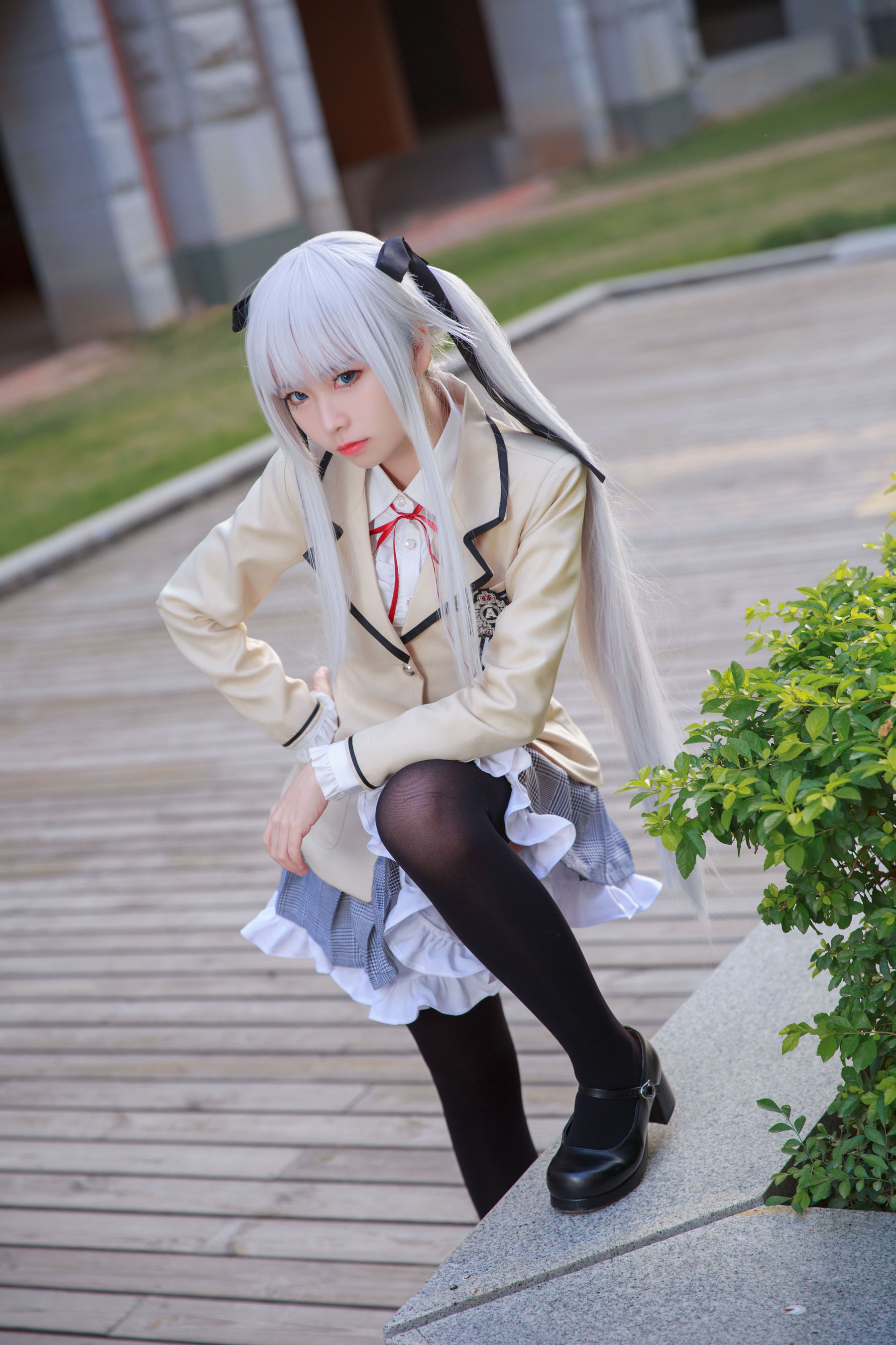 [网红COSER写真] 动漫博主G44不会受伤 - 雾枝校服