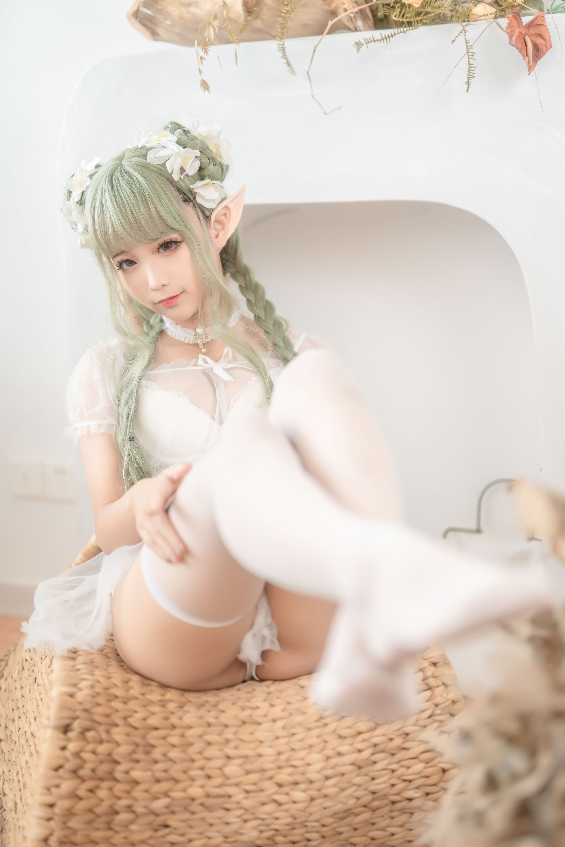 [网红COSER写真] 动漫博主蠢沫沫 - 尖耳国度 绿精灵