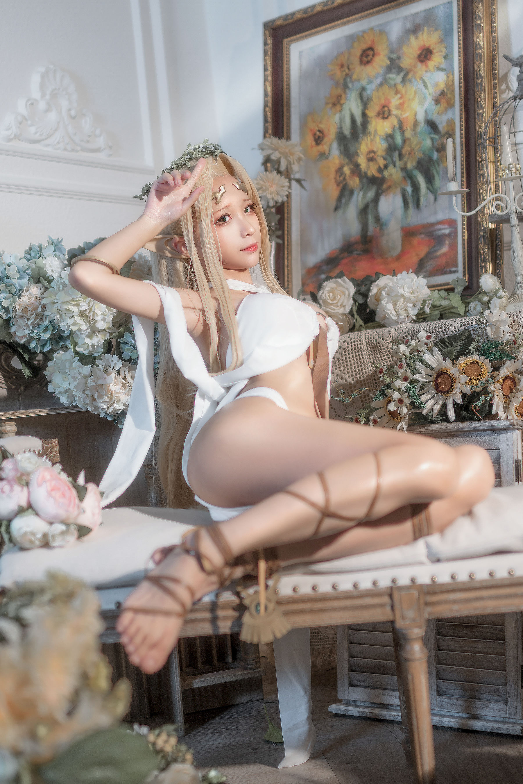 [网红COSER写真] 动漫博主蠢沫沫 - 白精灵 原设