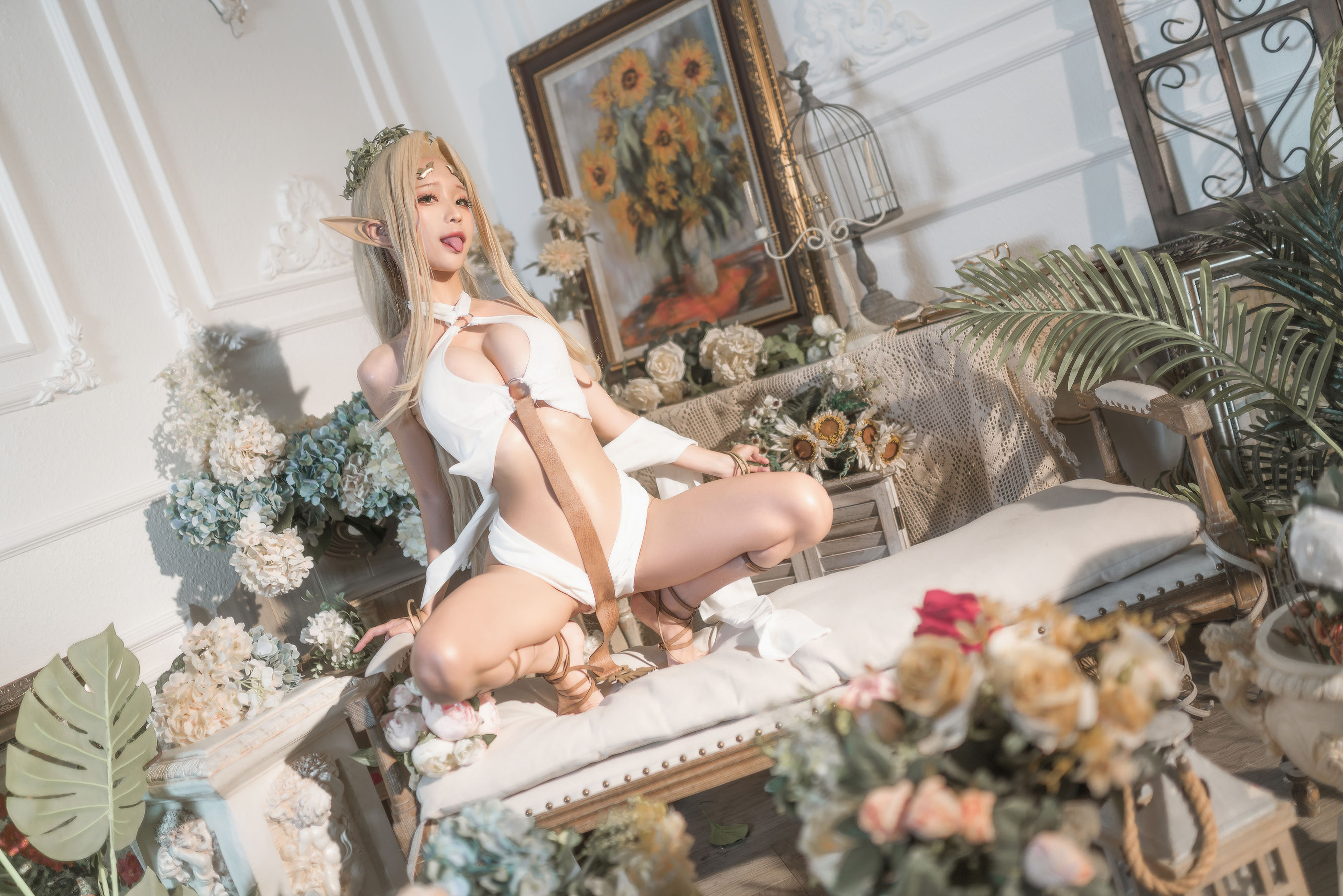 [网红COSER写真] 动漫博主蠢沫沫 - 白精灵 原设
