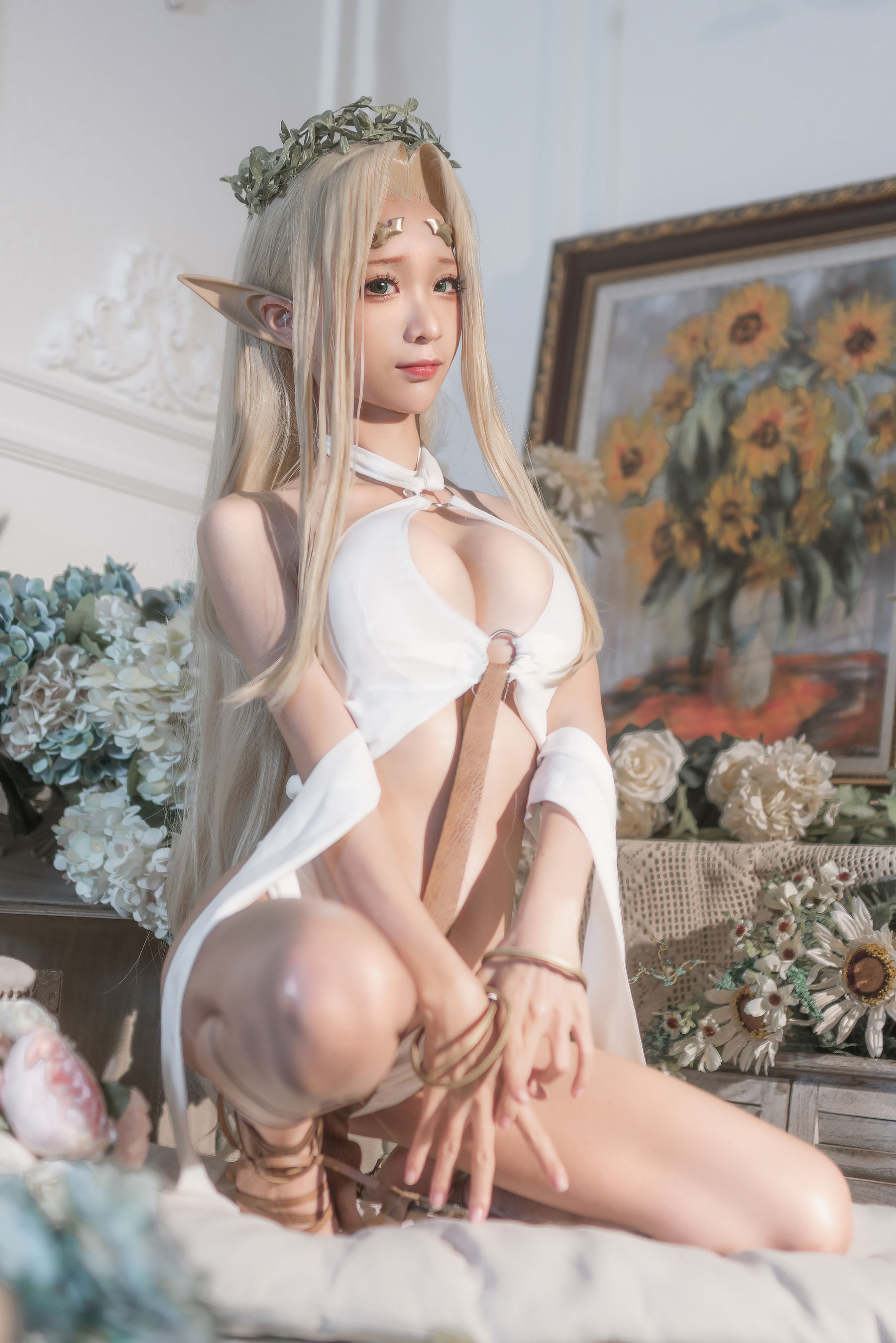 [网红COSER写真] 动漫博主蠢沫沫 - 白精灵 原设