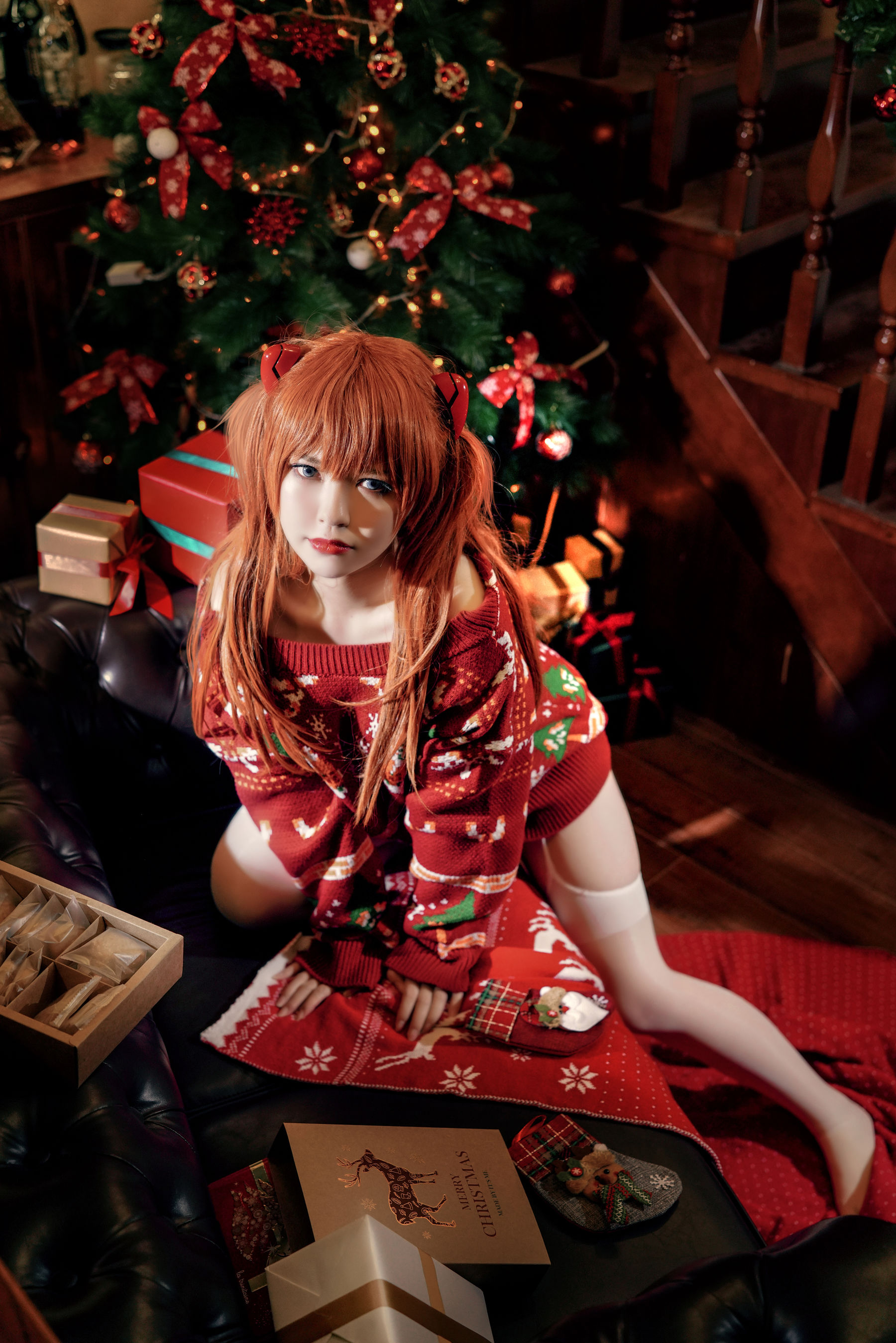 [网红COSER写真] 半半子 - 式波・ASUKA Christmas