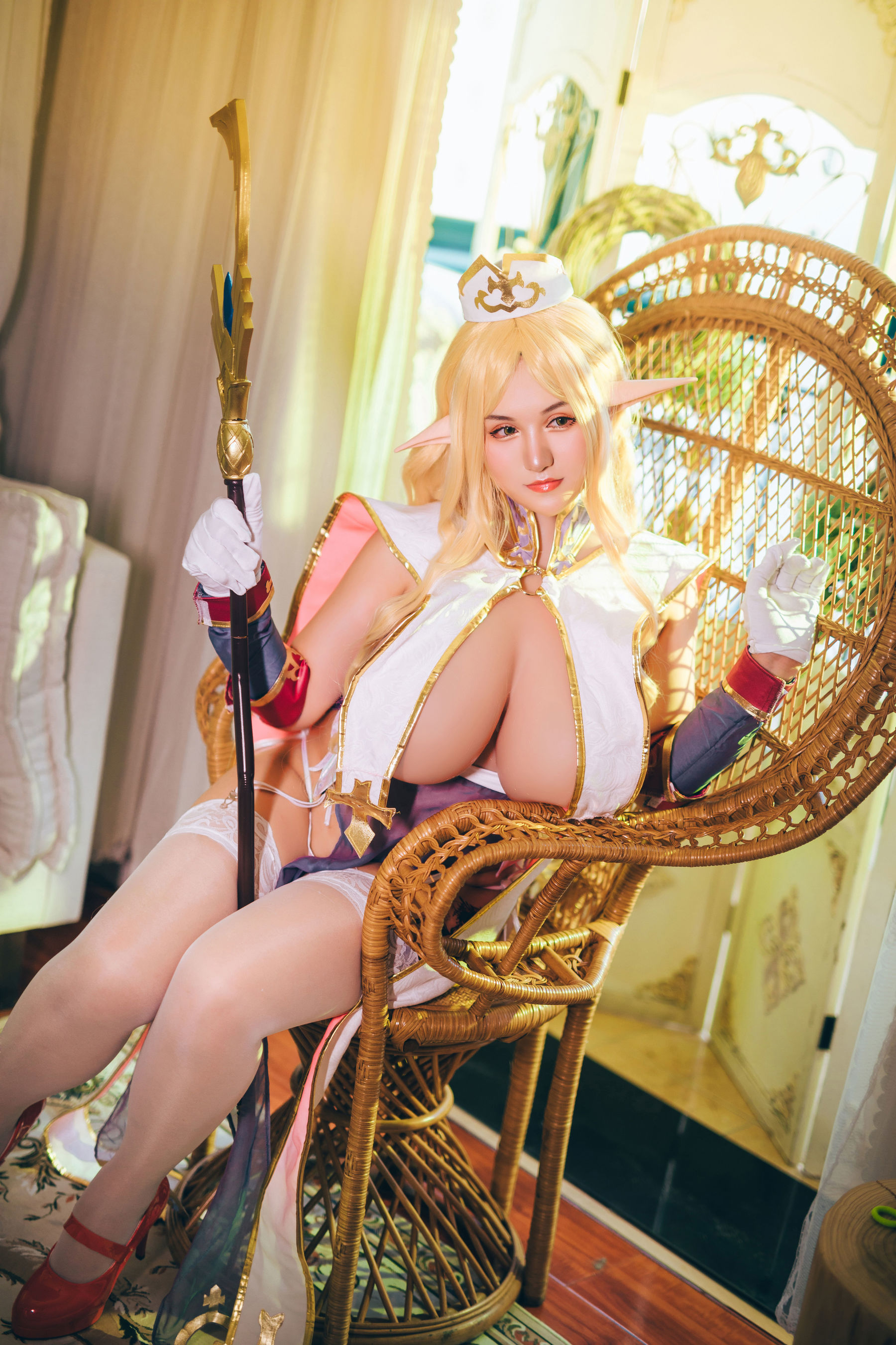 [网红COSER写真] 夏鸽鸽不想起床 - 精灵村 普莉希拉