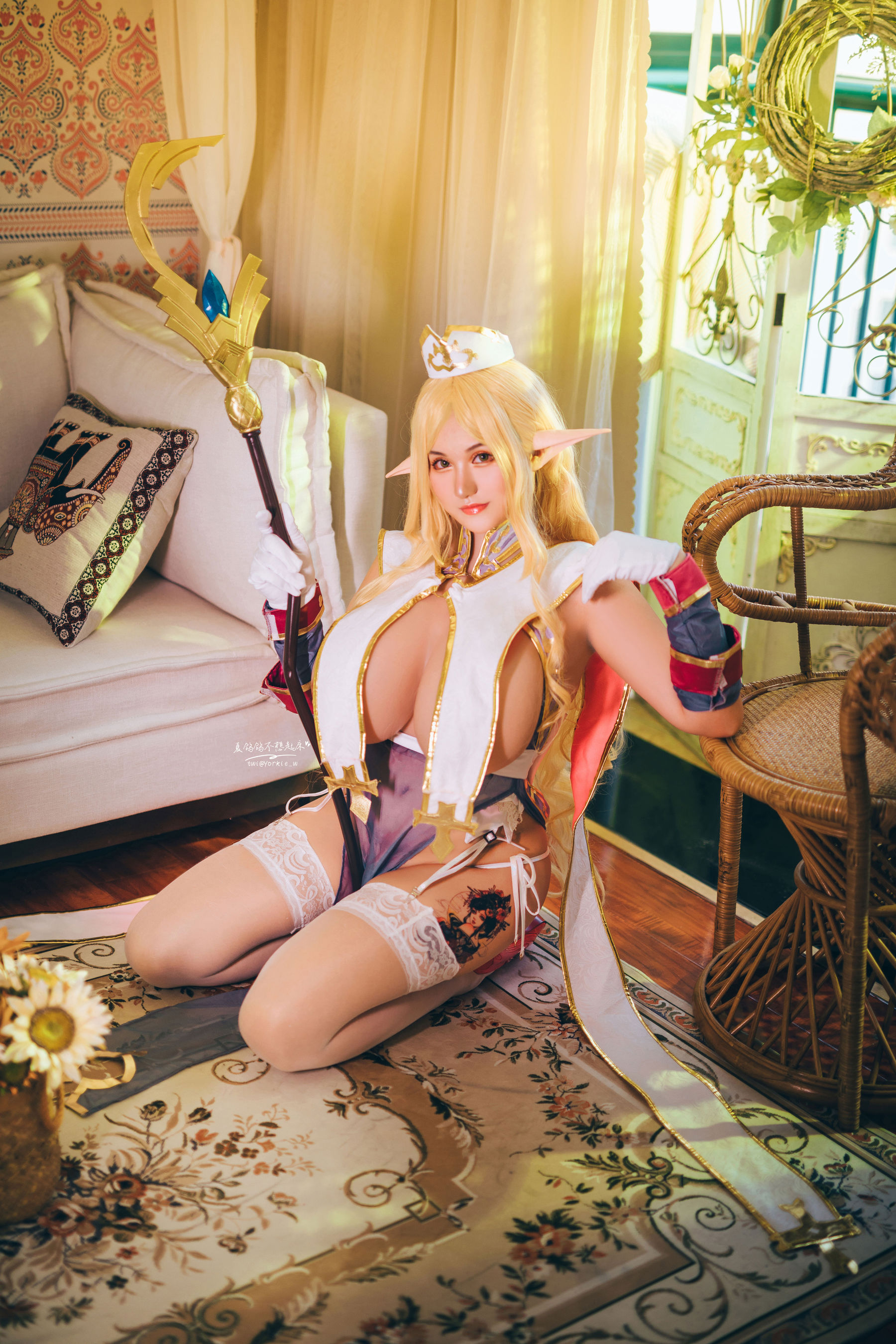 [网红COSER写真] 夏鸽鸽不想起床 - 精灵村 普莉希拉