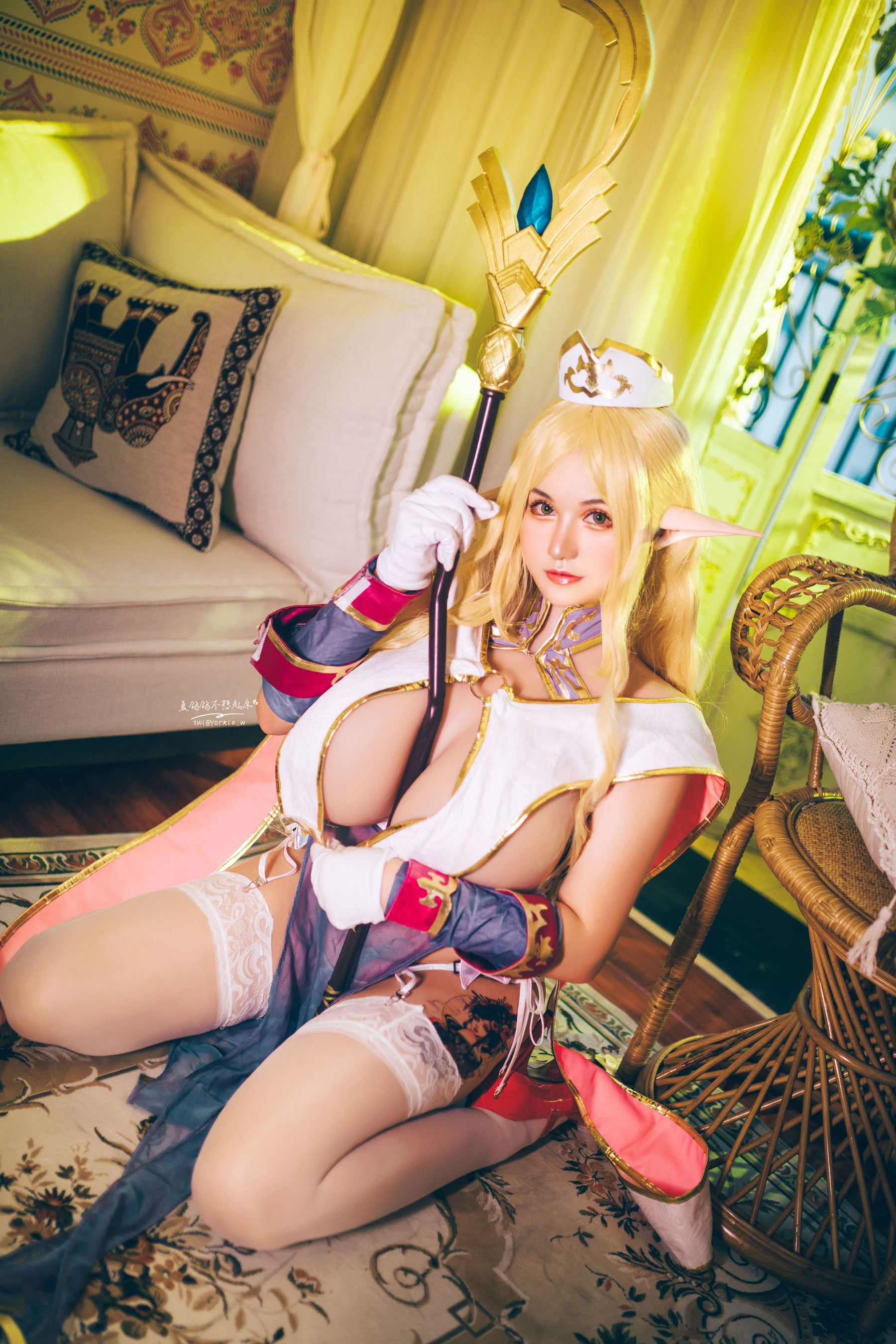 [网红COSER写真] 夏鸽鸽不想起床 - 精灵村 普莉希拉