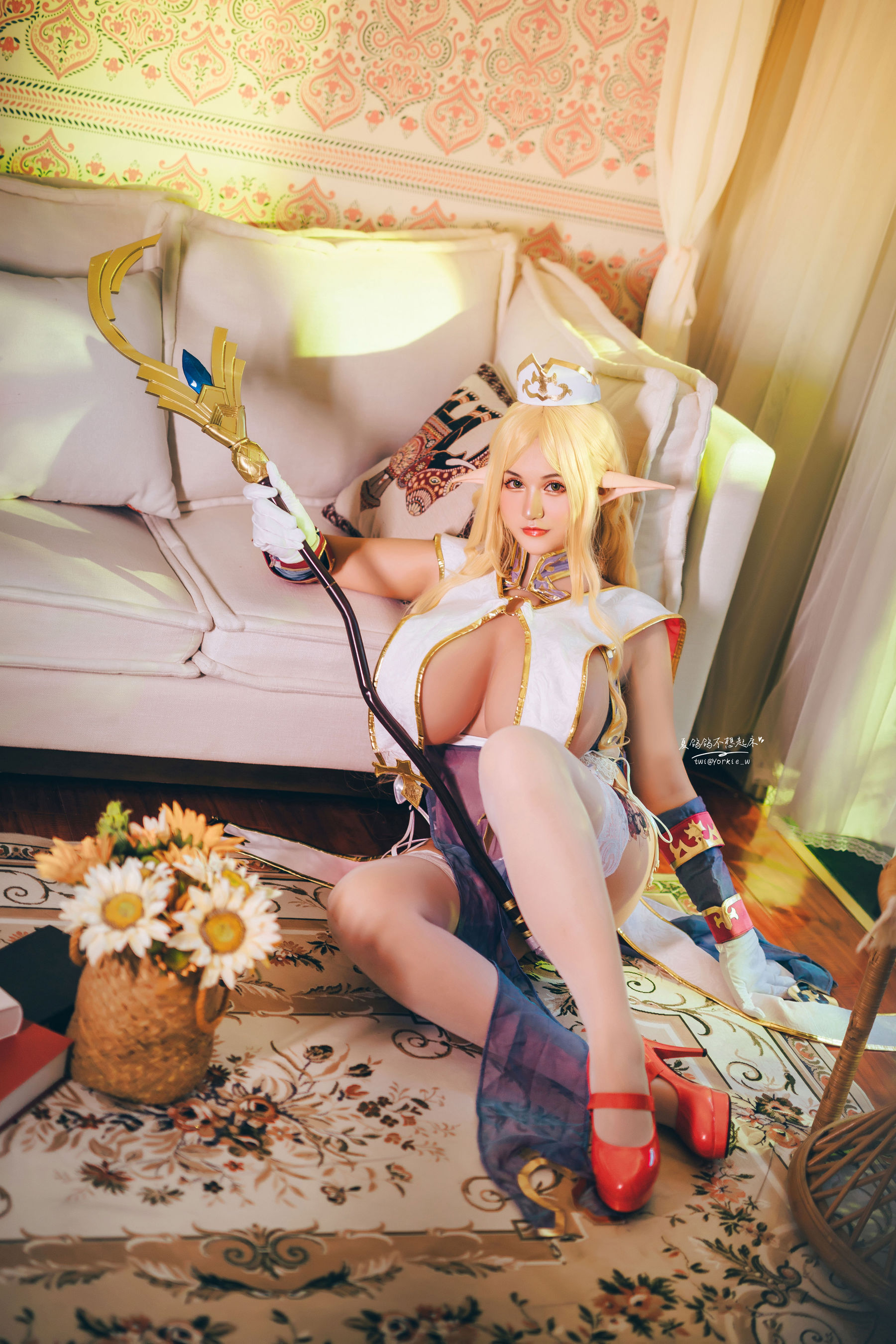 [网红COSER写真] 夏鸽鸽不想起床 - 精灵村 普莉希拉