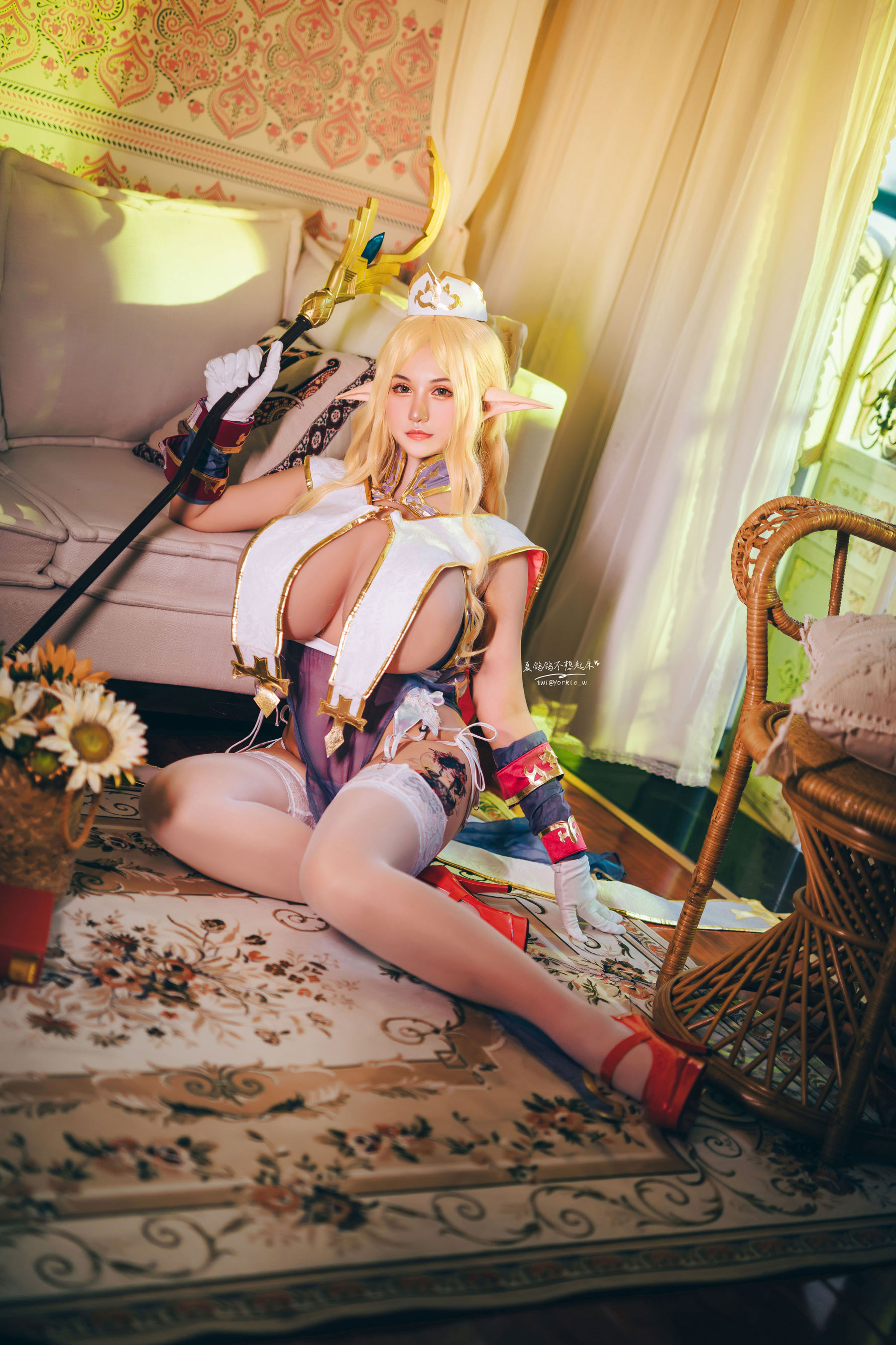 [网红COSER写真] 夏鸽鸽不想起床 - 精灵村 普莉希拉