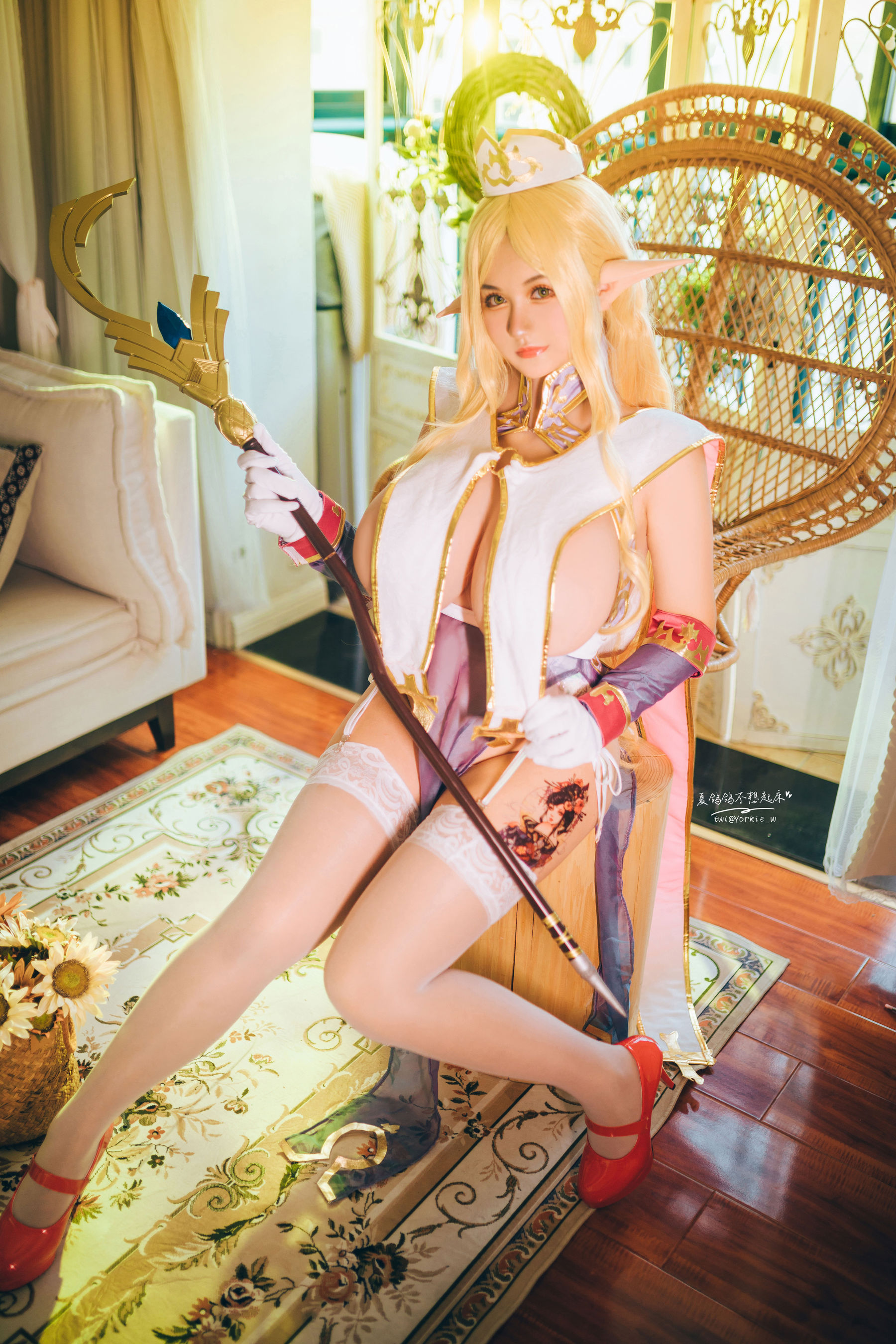 [网红COSER写真] 夏鸽鸽不想起床 - 精灵村 普莉希拉