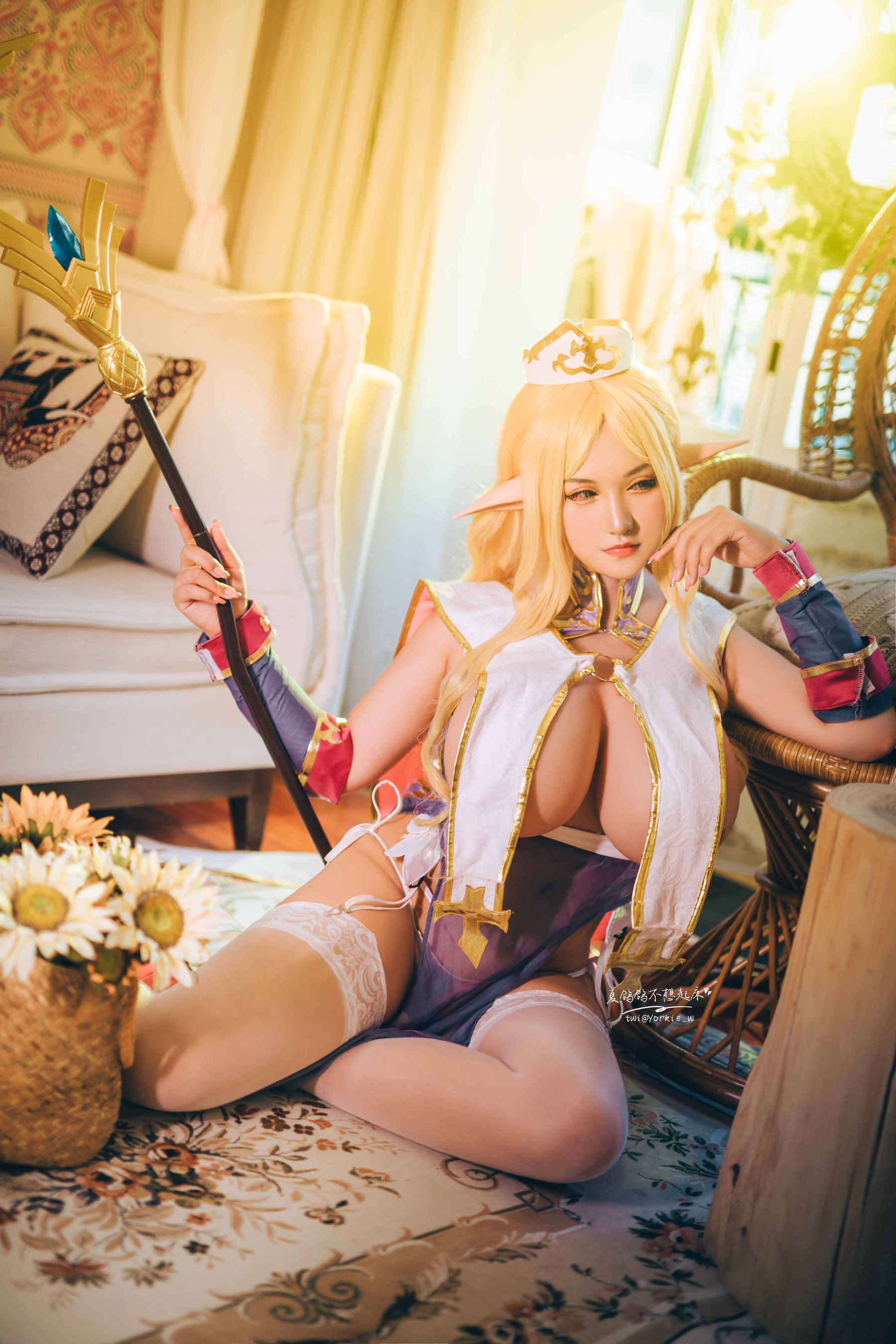[网红COSER写真] 夏鸽鸽不想起床 - 精灵村 普莉希拉