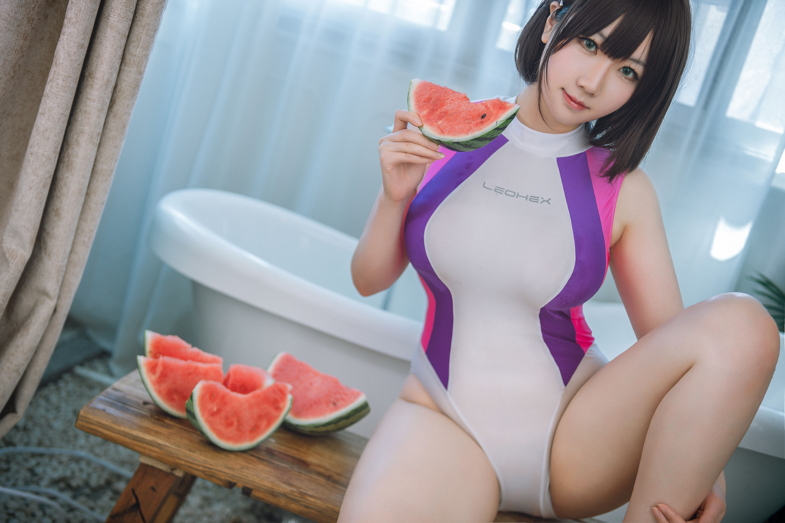 [网红COSER写真] 微肉感萌妹是本末末 - 竞泳水着