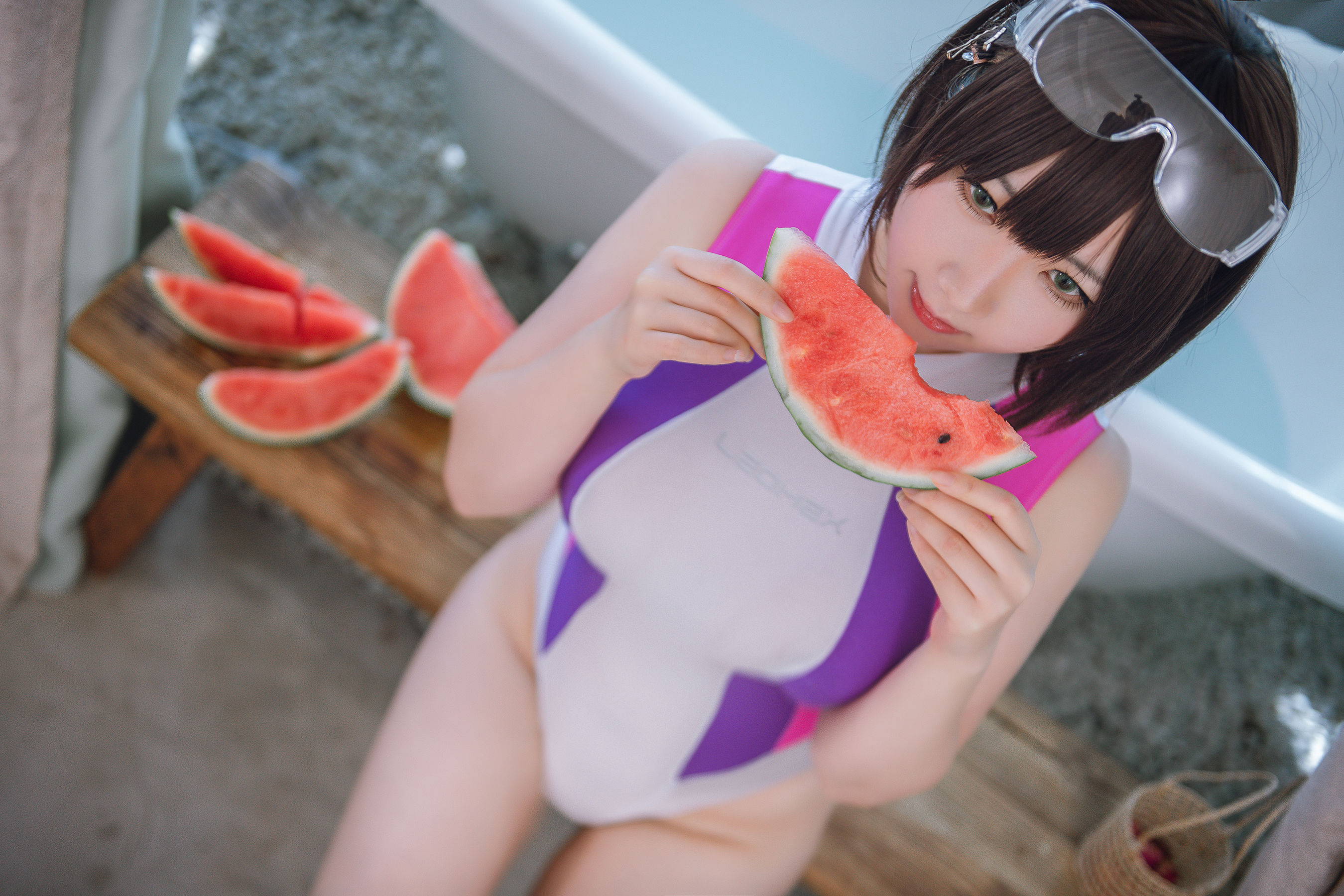 [网红COSER写真] 微肉感萌妹是本末末 - 竞泳水着