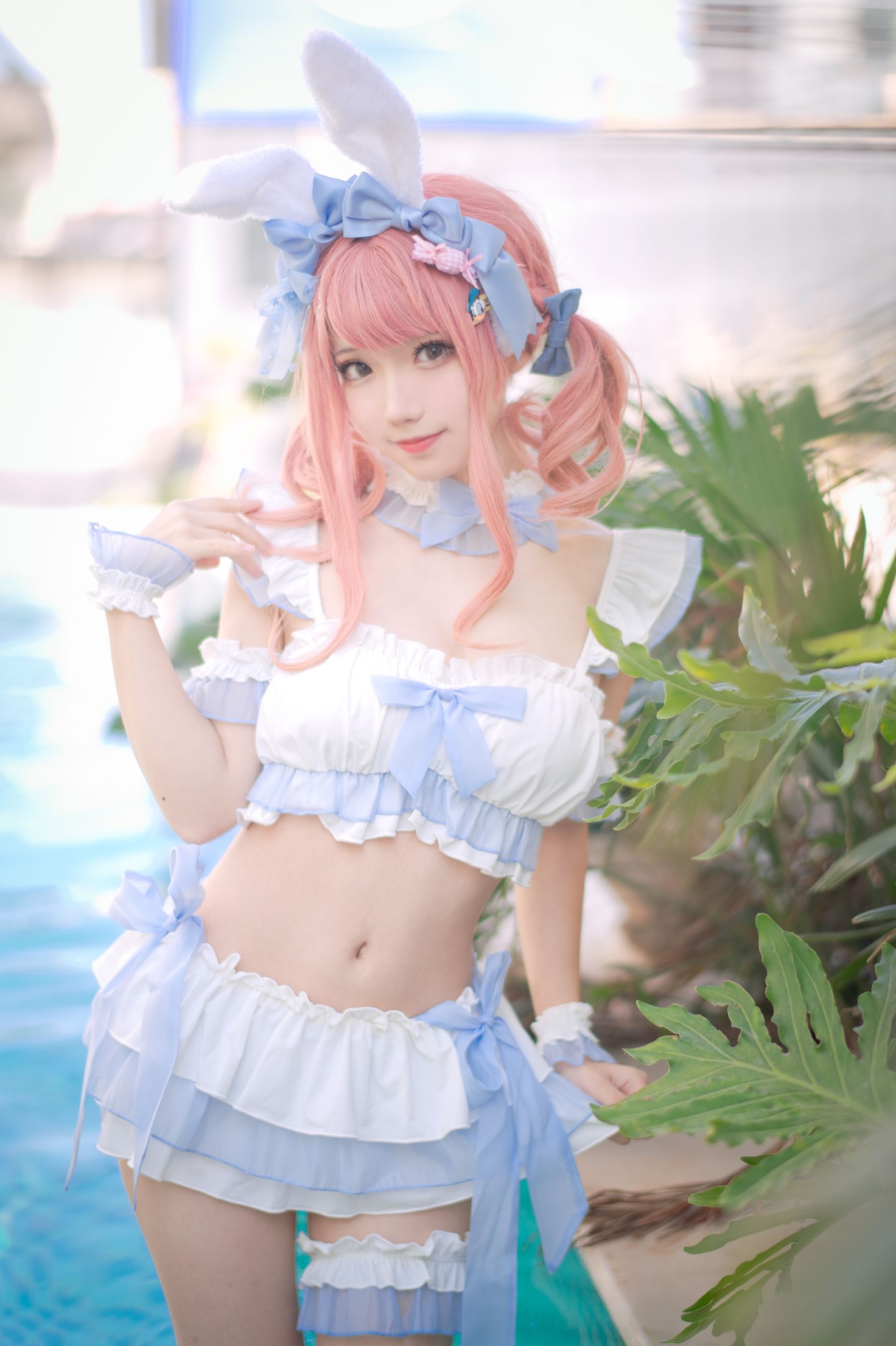 [网红COSER写真] 花柒Hana - 夏日甜芯 泳装