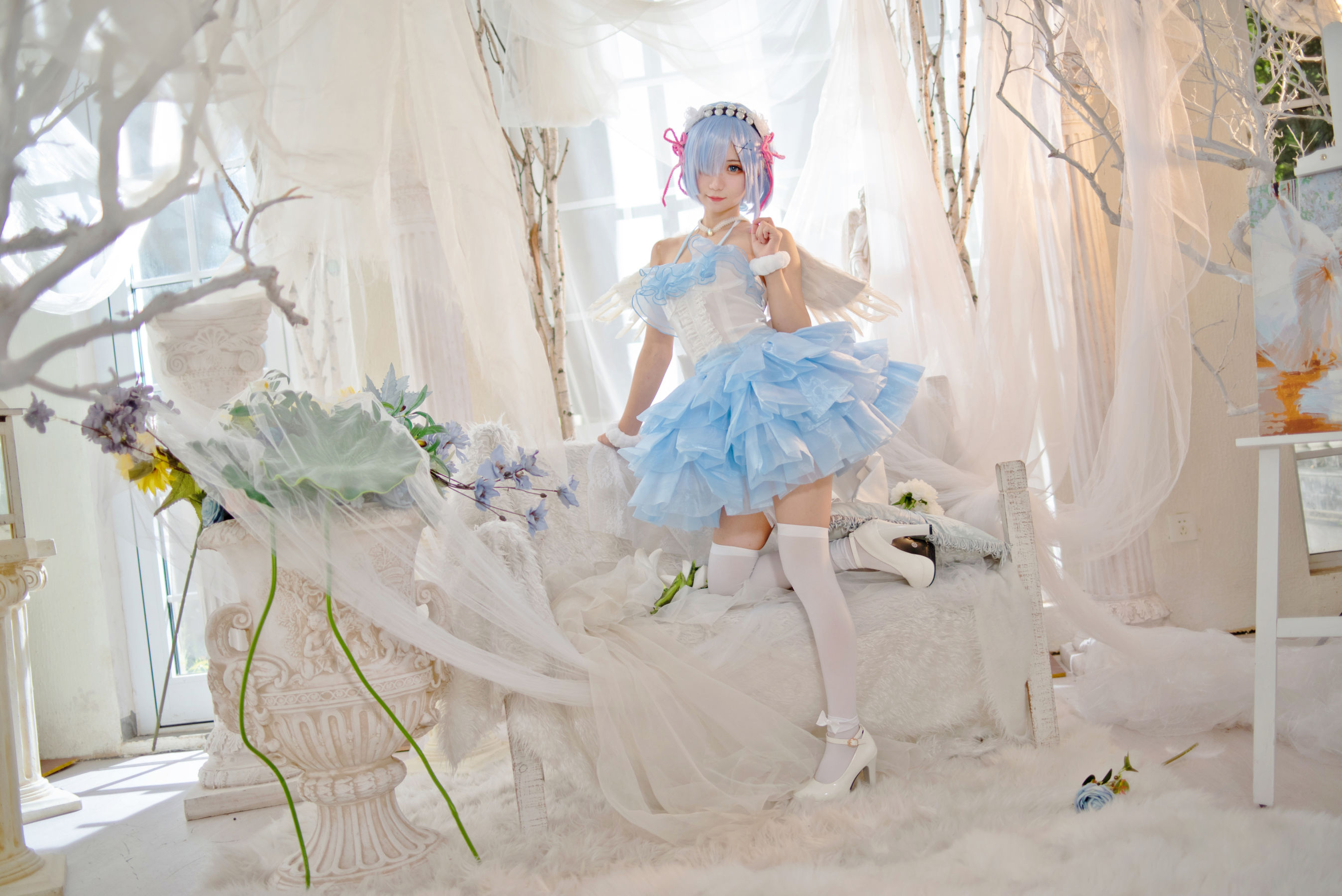 [网红COSER写真] 花柒Hana - 蕾姆天使