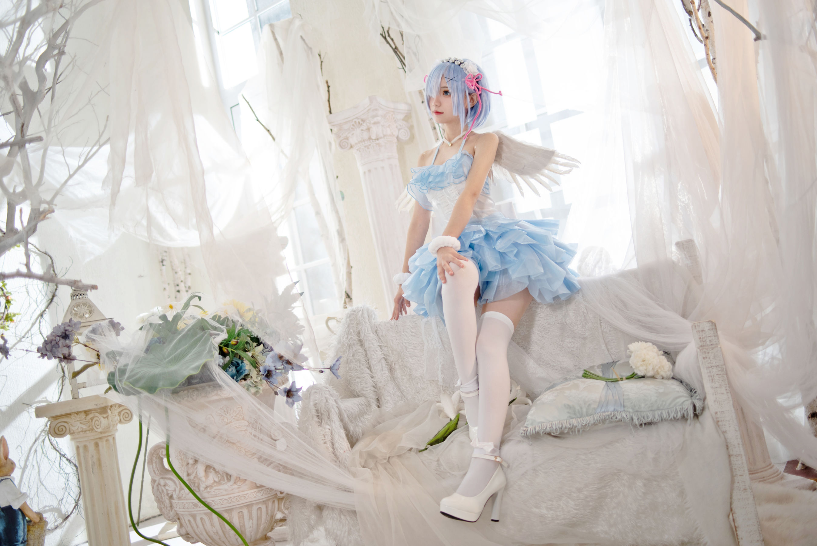 [网红COSER写真] 花柒Hana - 蕾姆天使