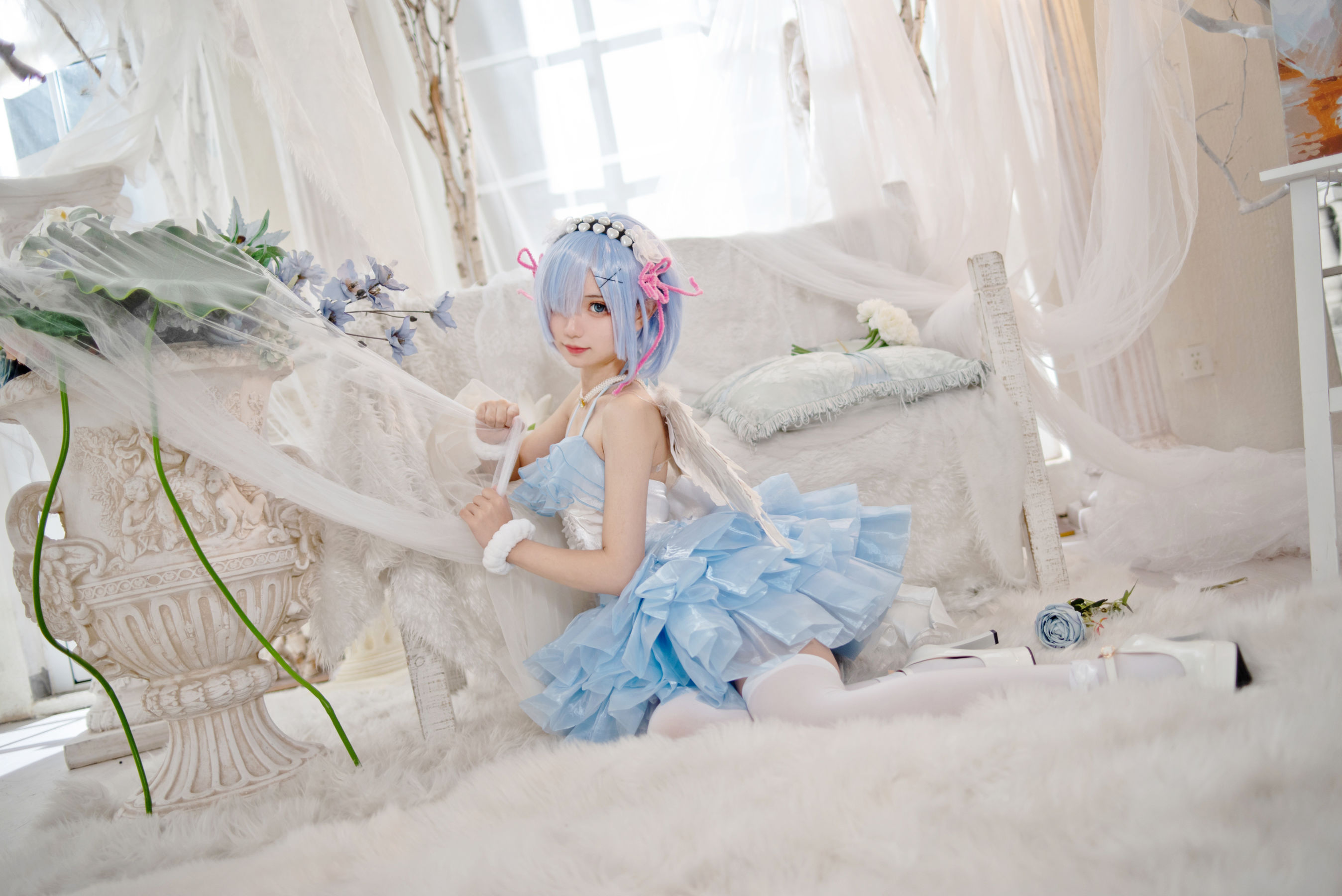 [网红COSER写真] 花柒Hana - 蕾姆天使