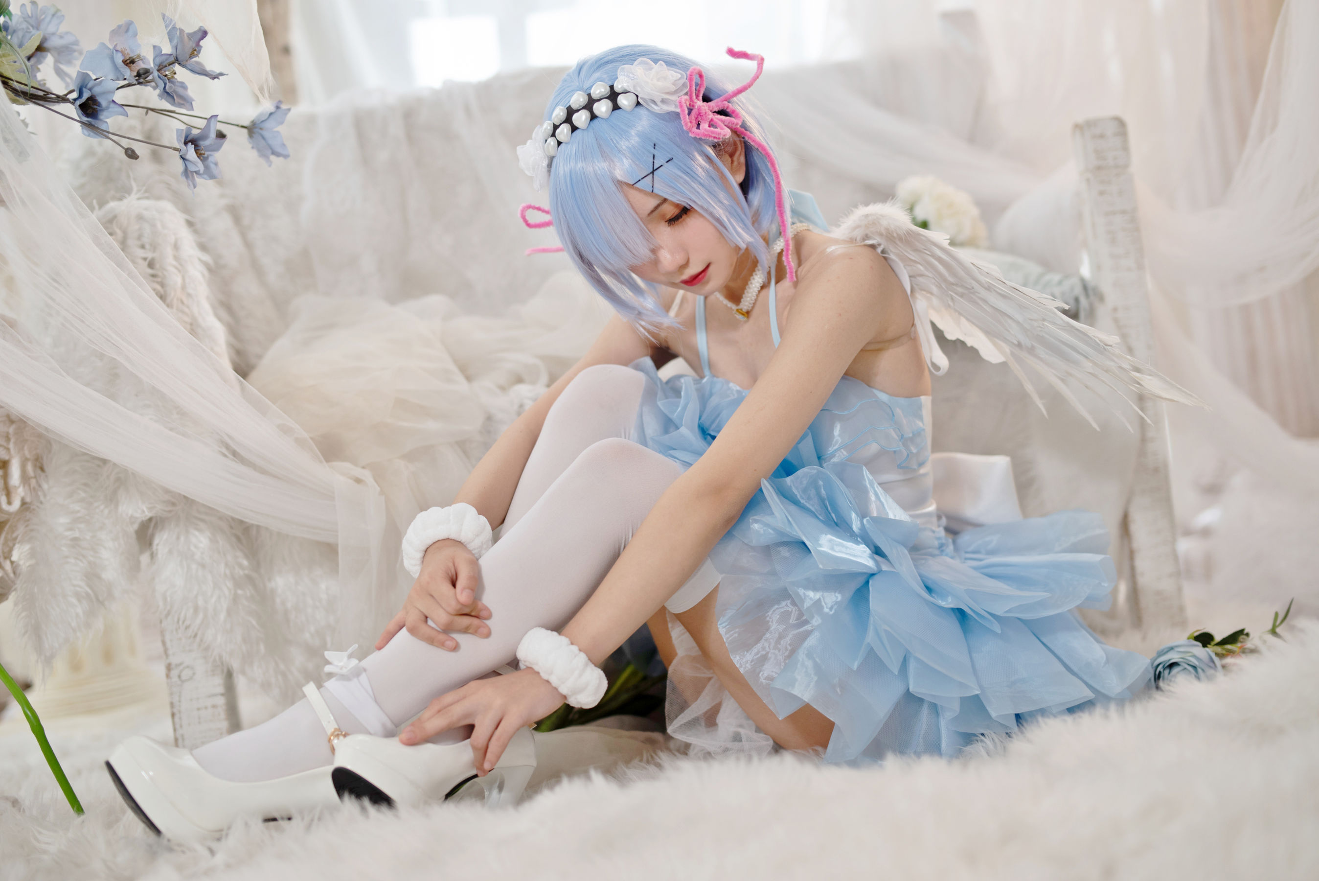 [网红COSER写真] 花柒Hana - 蕾姆天使