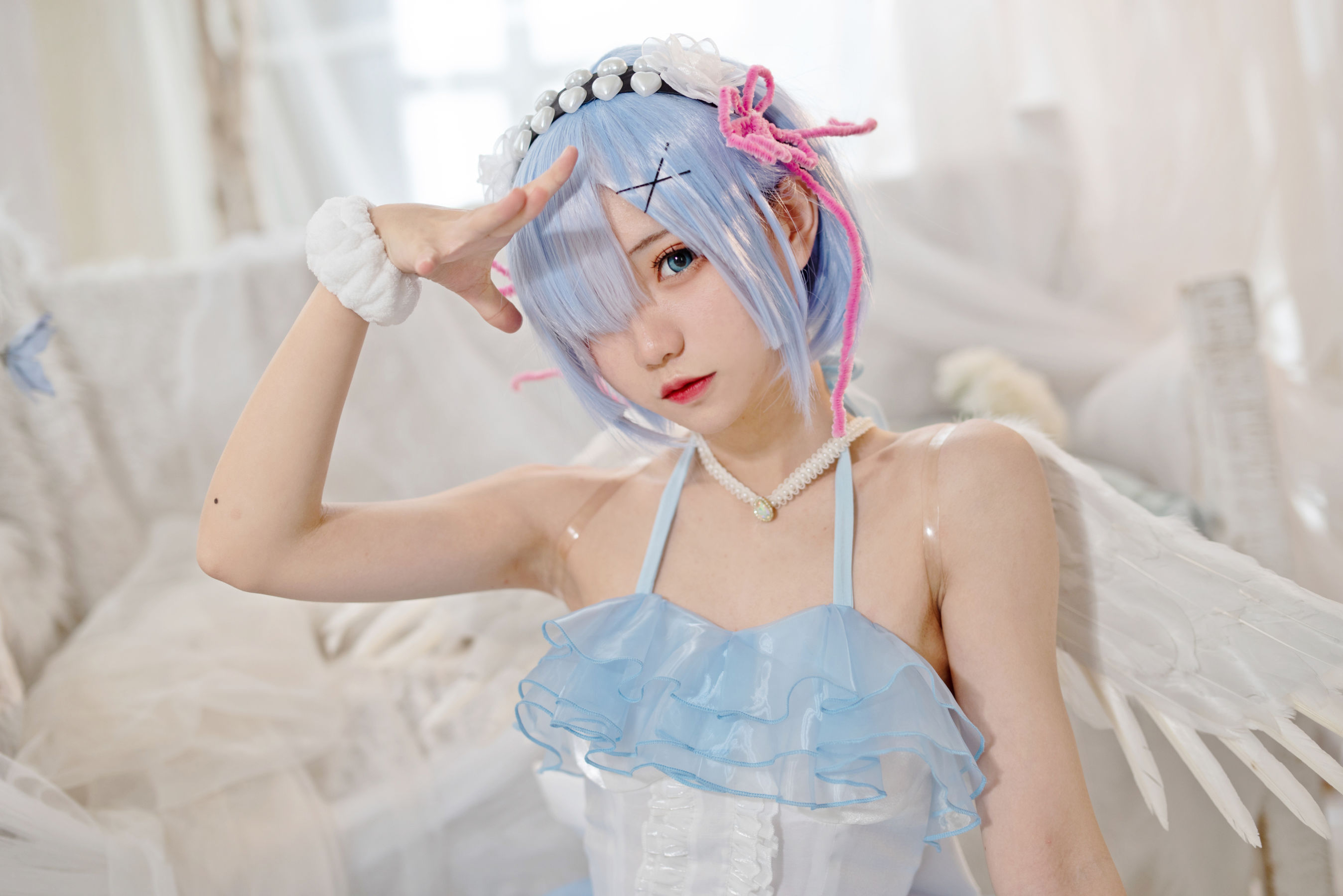 [网红COSER写真] 花柒Hana - 蕾姆天使