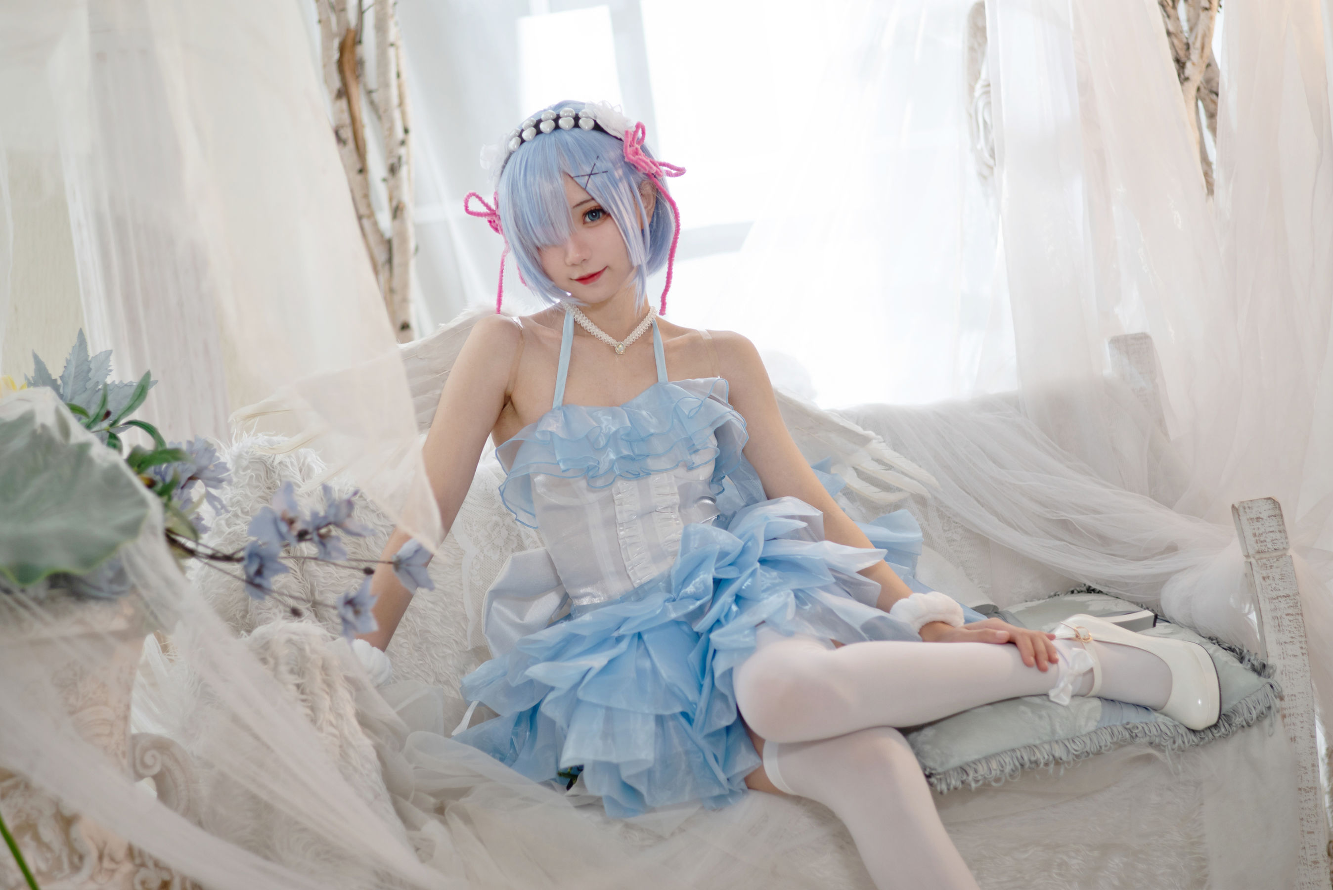 [网红COSER写真] 花柒Hana - 蕾姆天使