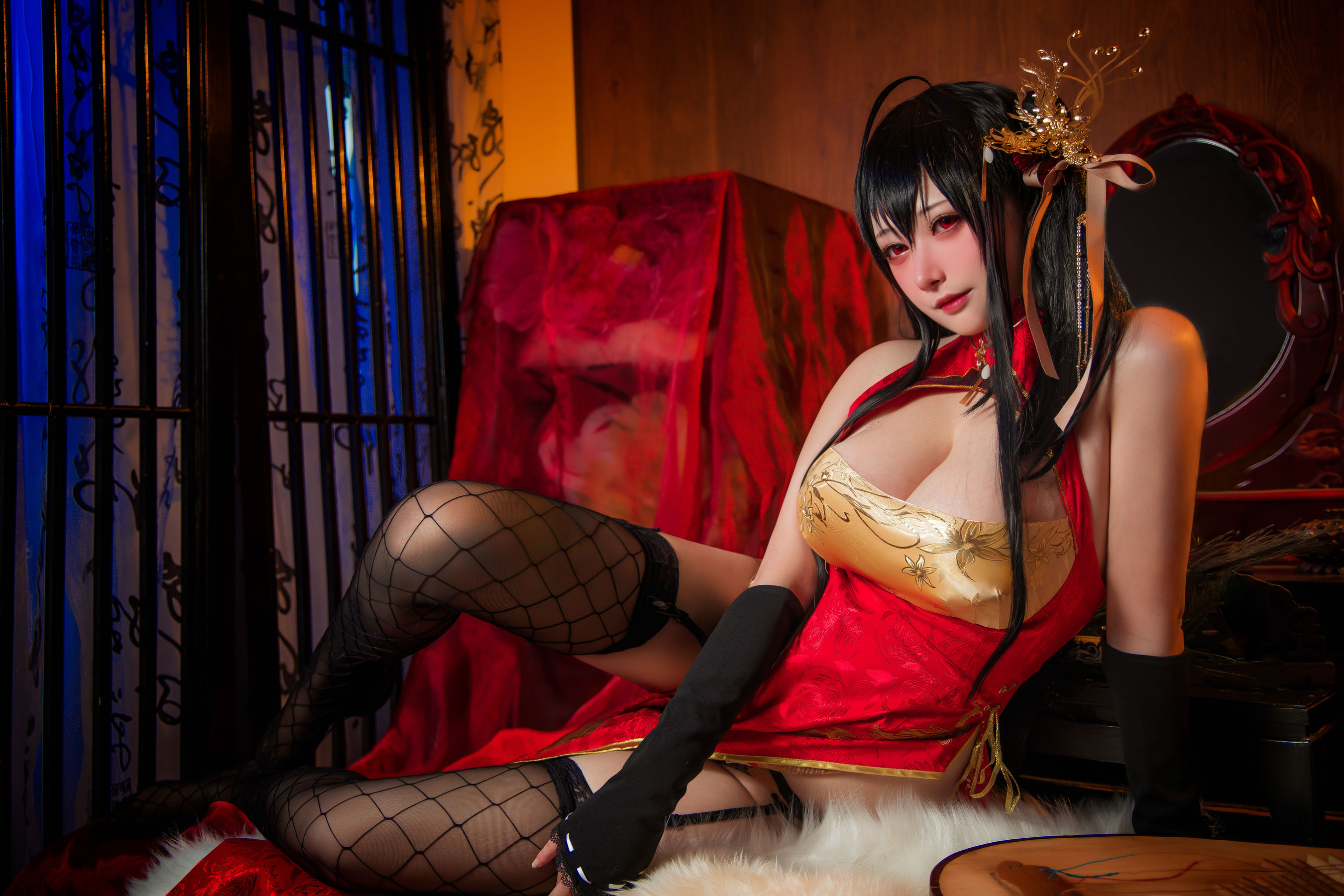 [网红COSER写真] 高颜值coser念念_D - 大凤旗袍