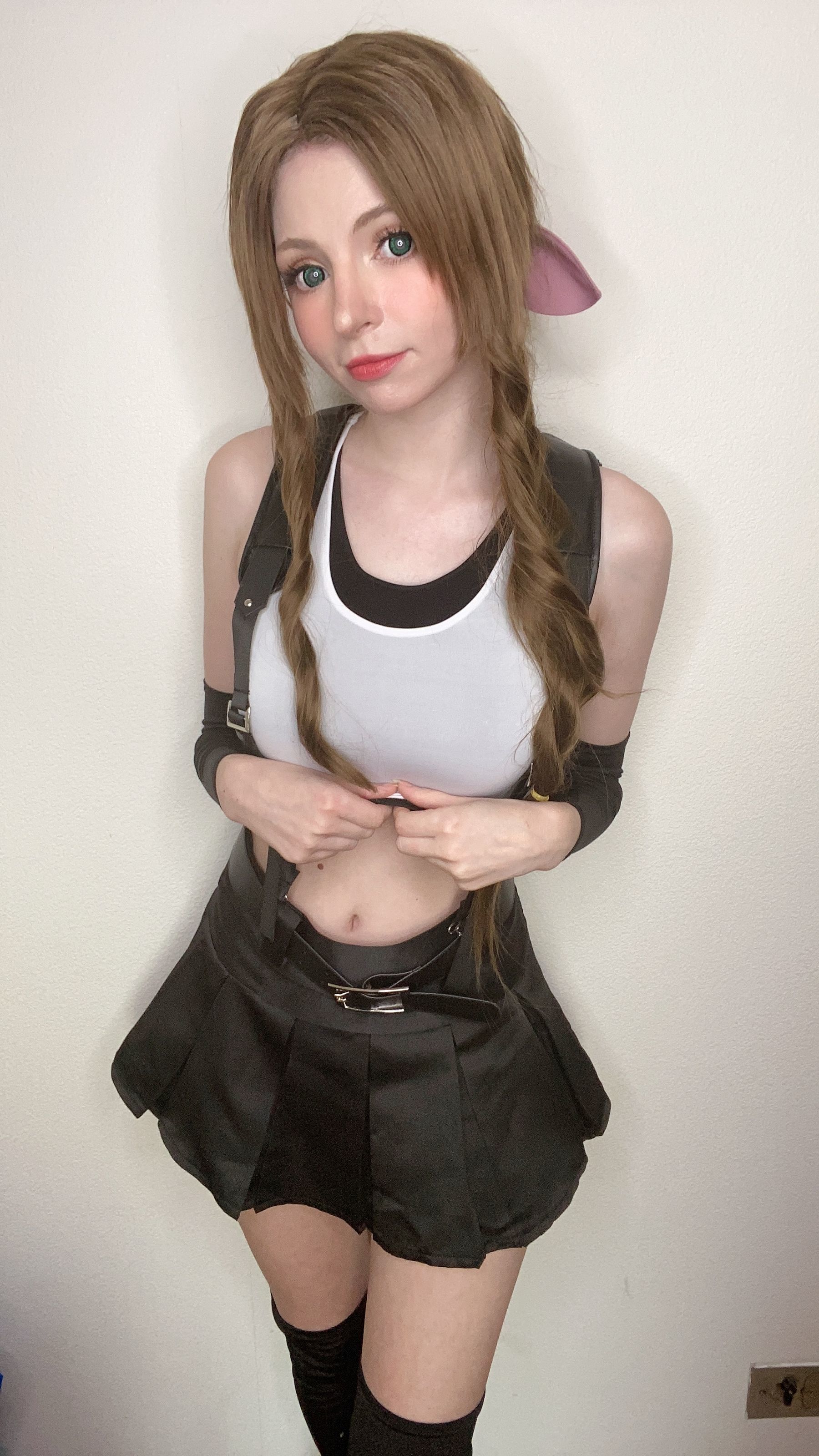[网红COSER写真] Peach milky - Aerith Tifa Swap