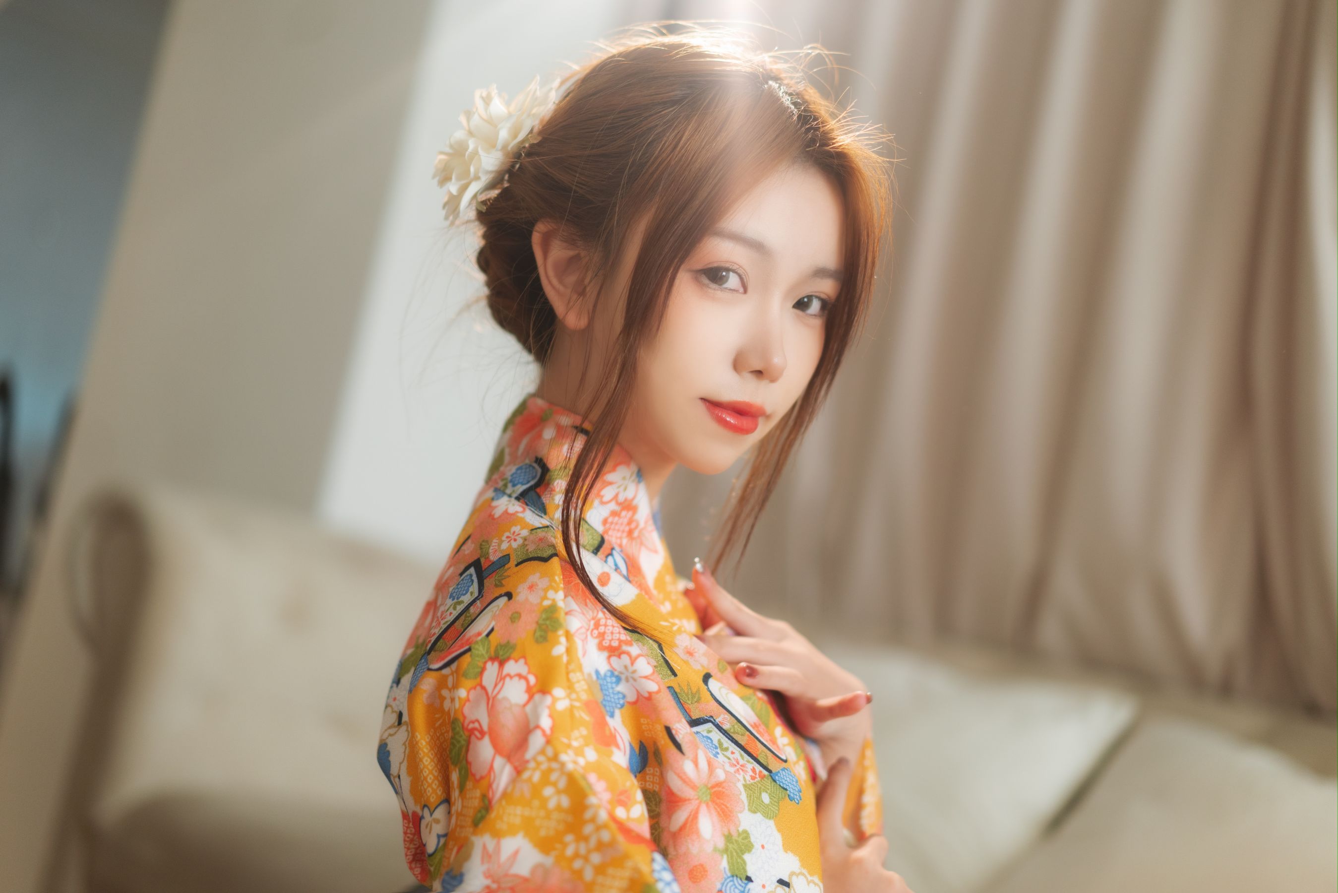 [网红COSER写真] 一北亦北 - 和服泳装