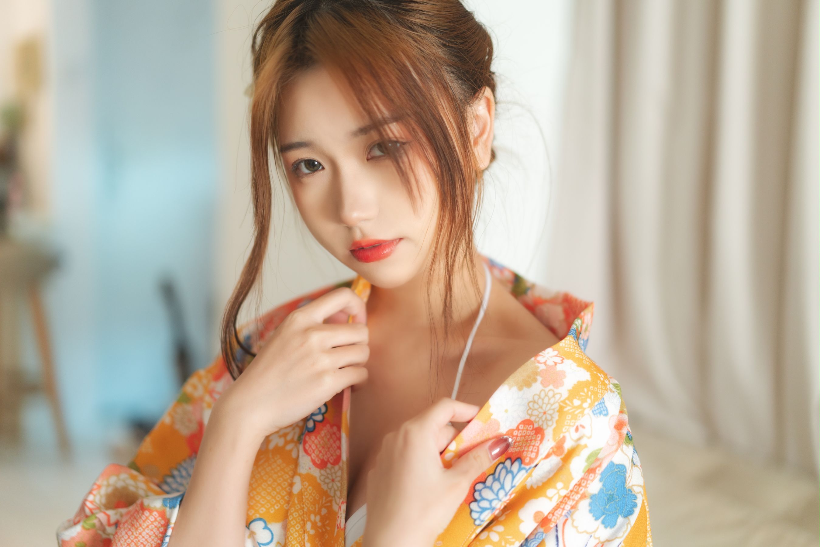[网红COSER写真] 一北亦北 - 和服泳装