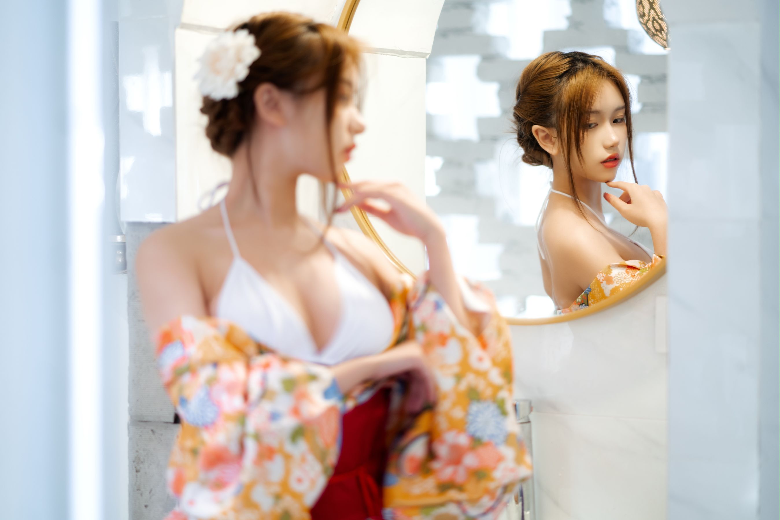 [网红COSER写真] 一北亦北 - 和服泳装