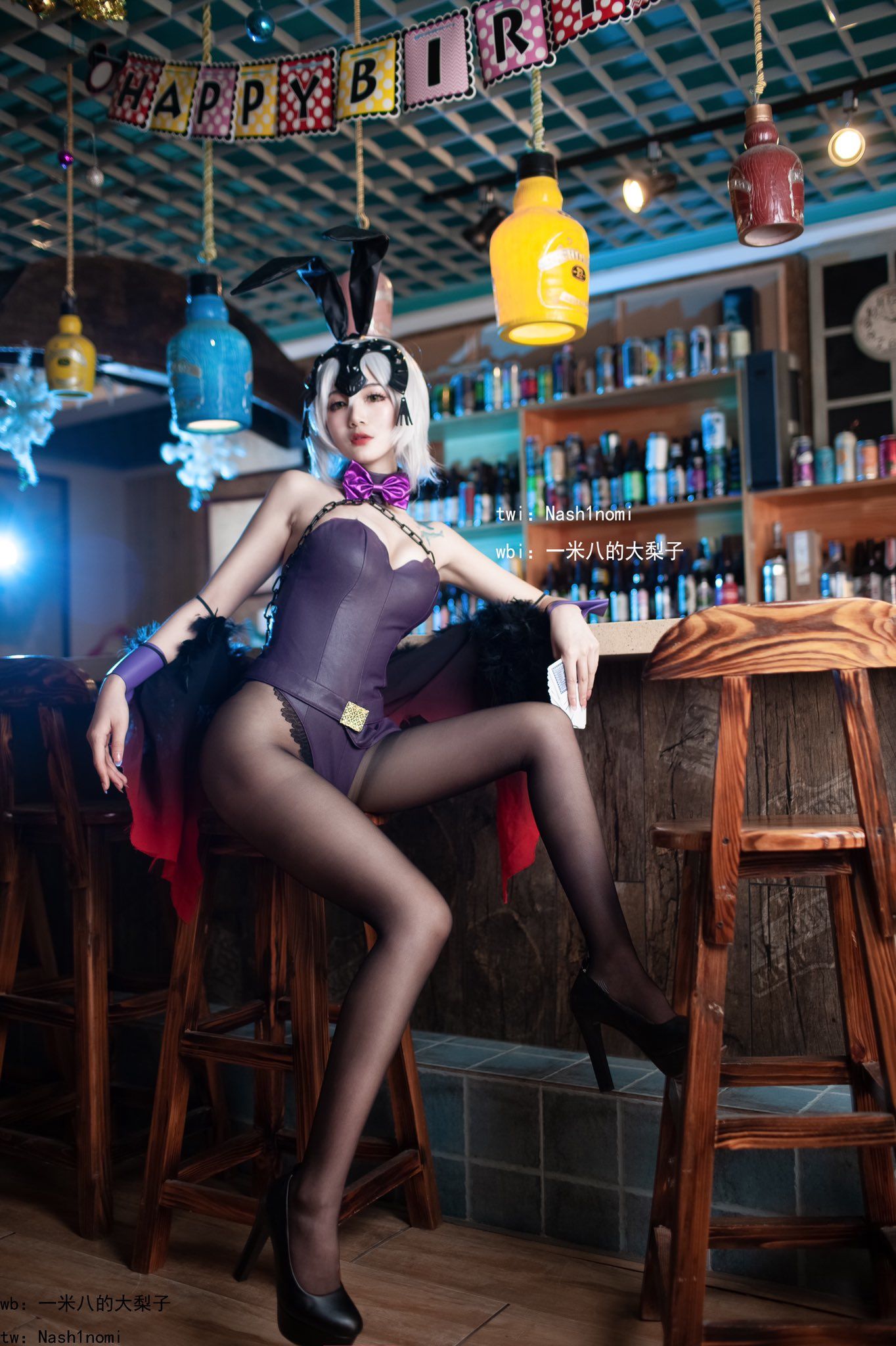[网红COSER写真] 一米八的大梨子 - 黑贞兔女郎