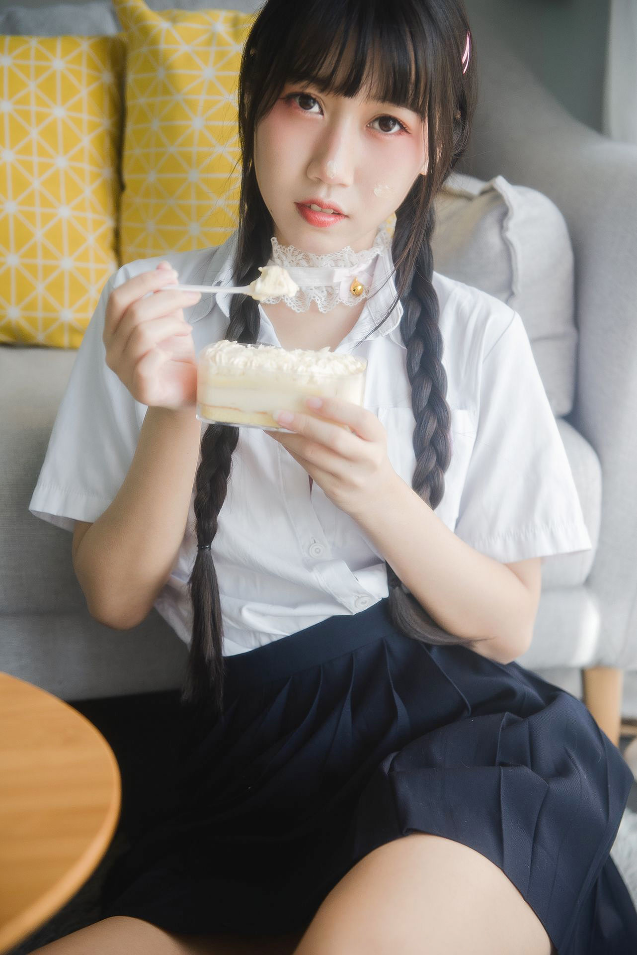 [网红COSER写真] 微博人气Coser不呆猫 - 奶油少女