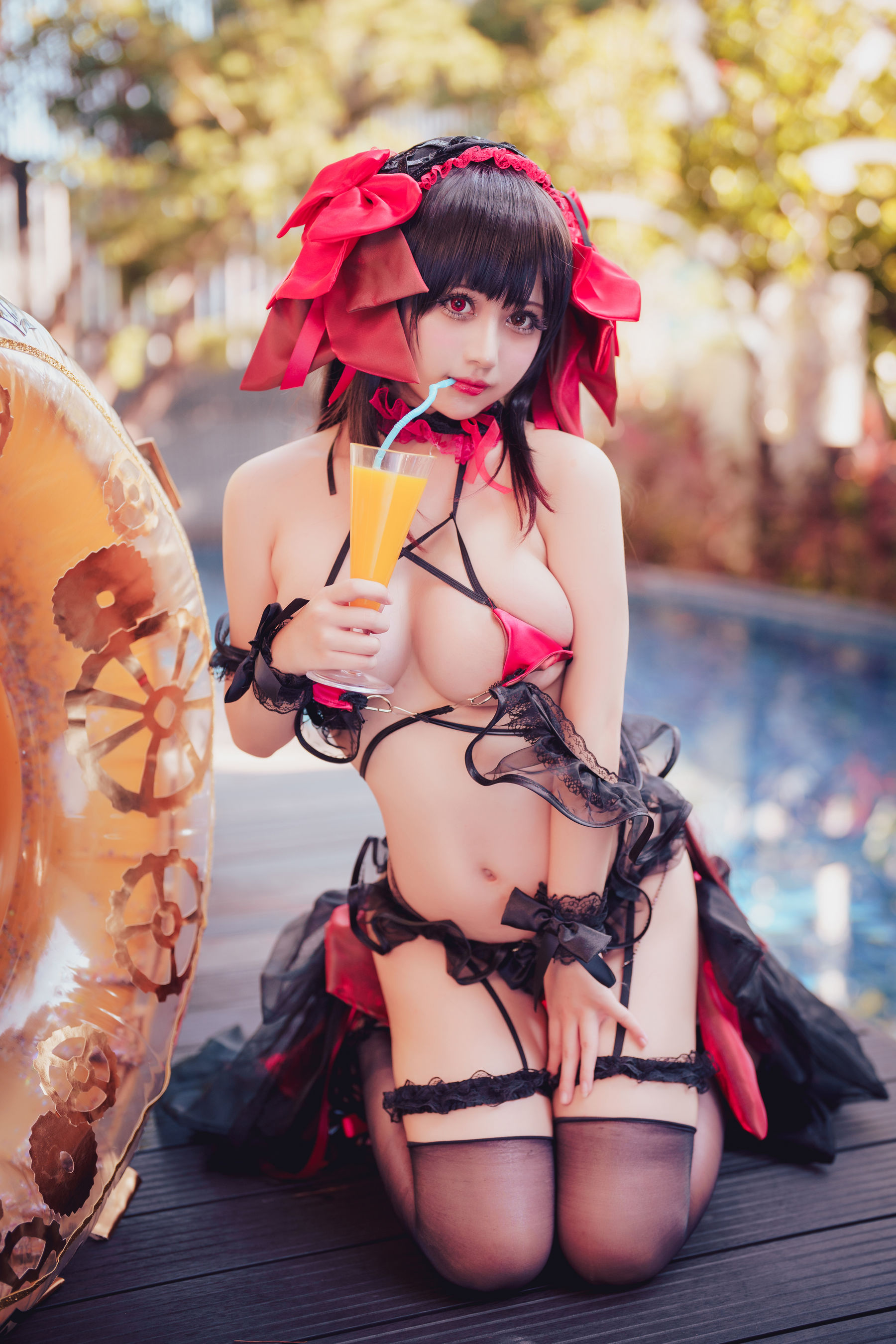 [网红COSER写真] 沖田凜花Rinka - Kurumi Tokisaki Swimsuit