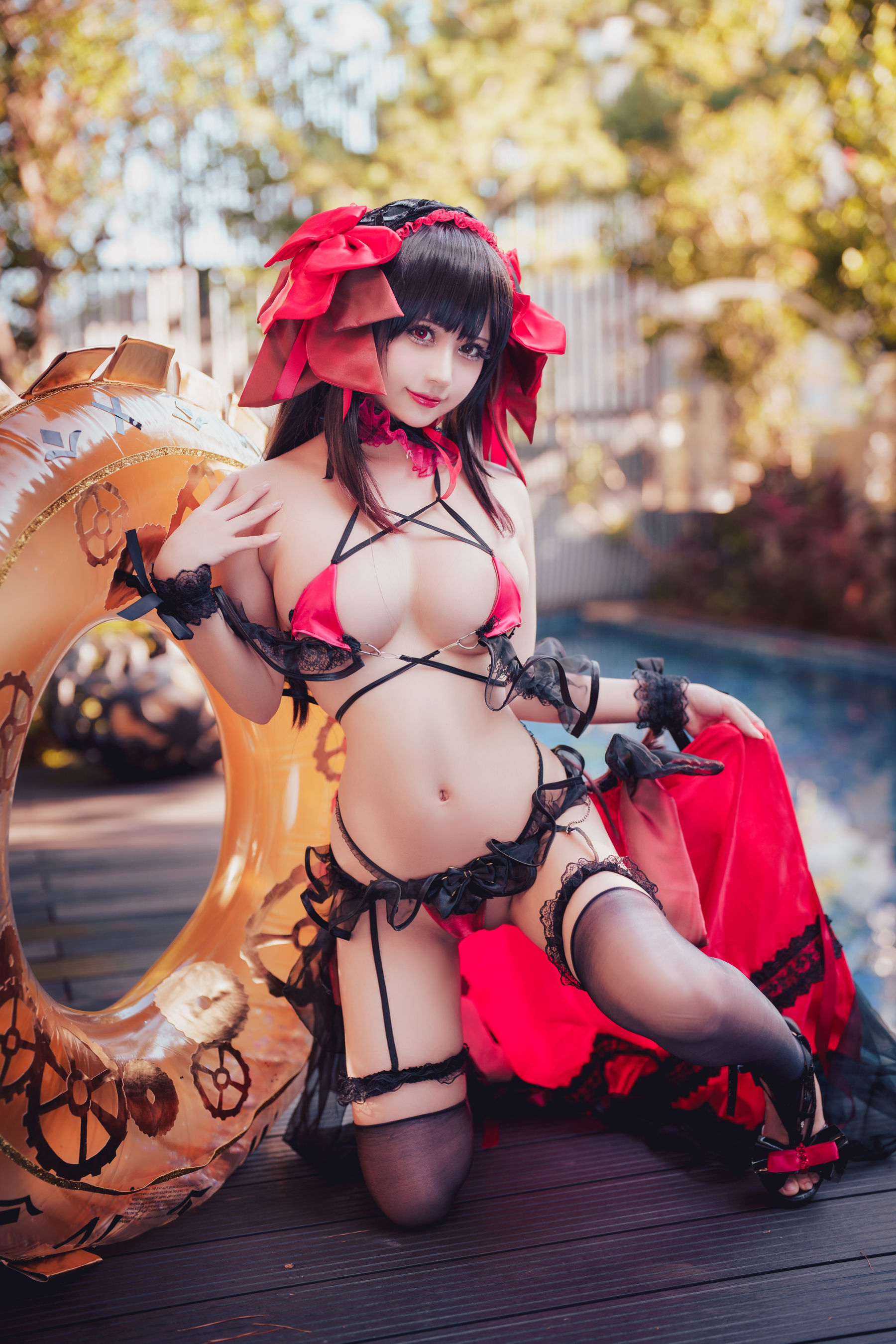 [网红COSER写真] 沖田凜花Rinka - Kurumi Tokisaki Swimsuit