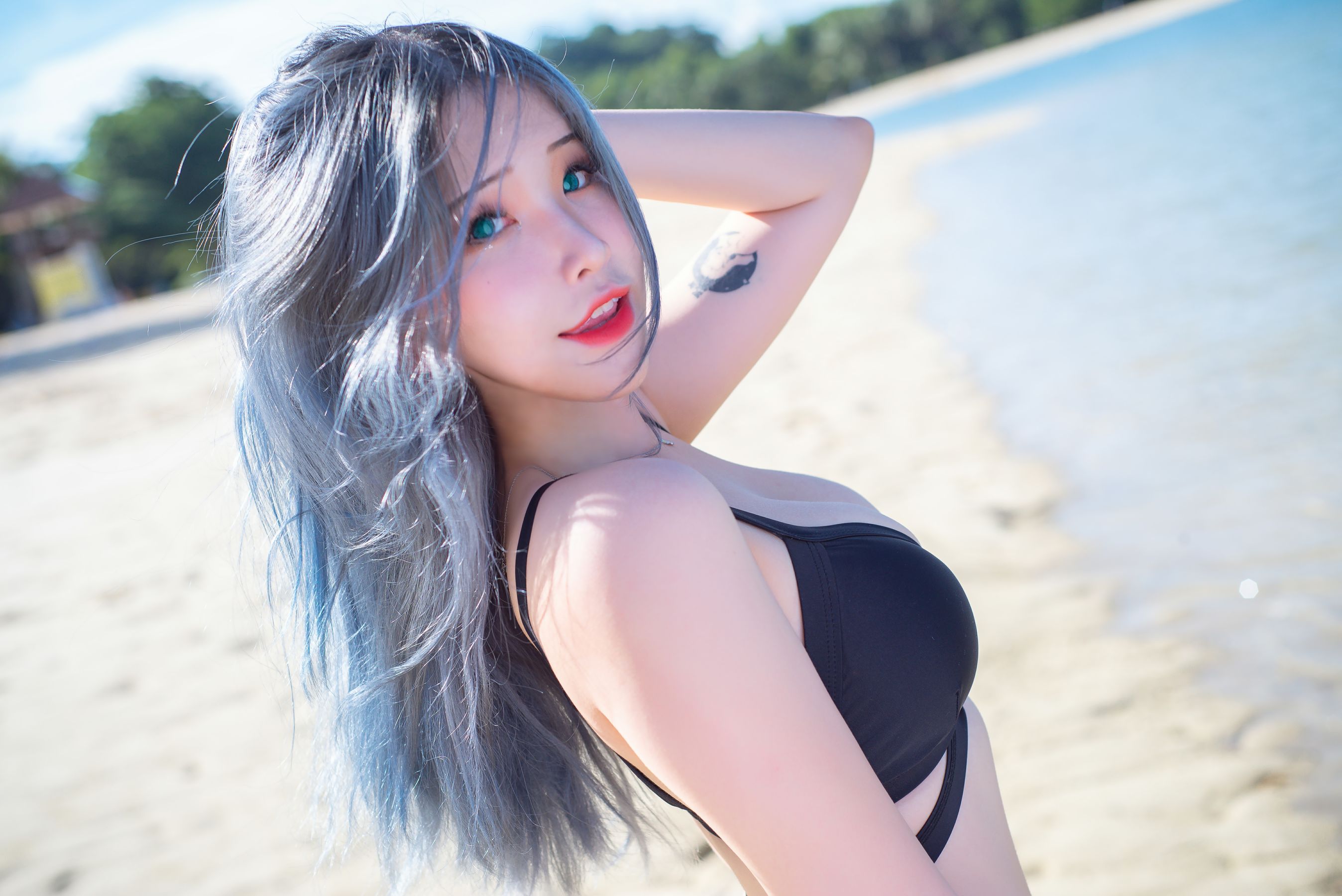 [网红COSER写真] 花リリ(Plant Lily) - Beach lily
