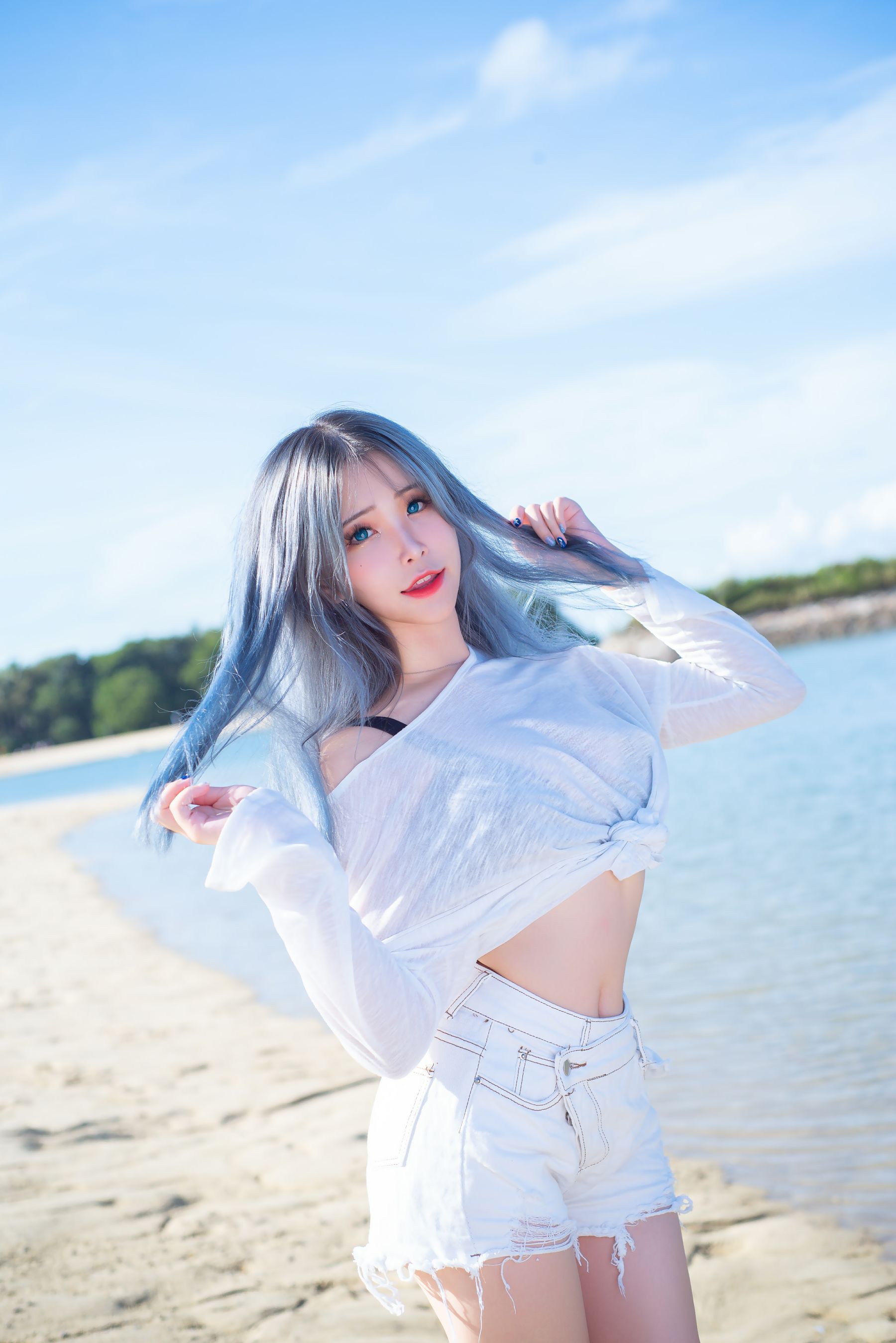 [网红COSER写真] 花リリ(Plant Lily) - Beach lily