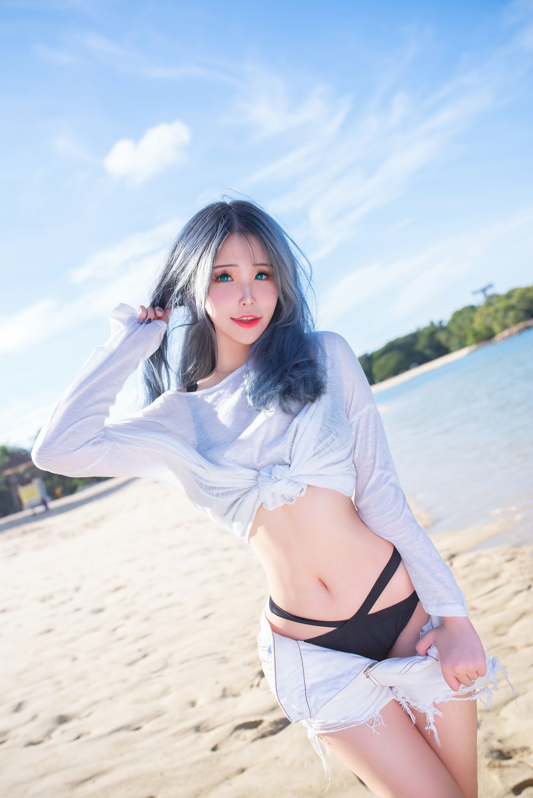 [网红COSER写真] 花リリ(Plant Lily) - Beach lily