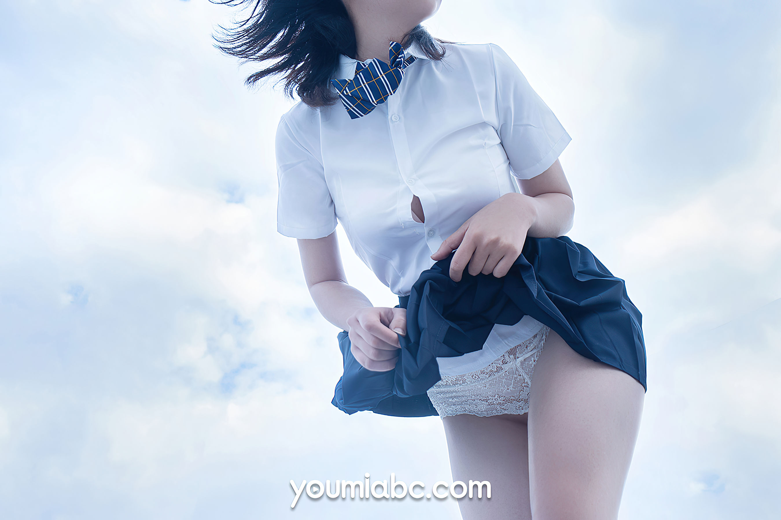 [尤蜜YouMiabc]  糖積-女摄影 蓝白物语