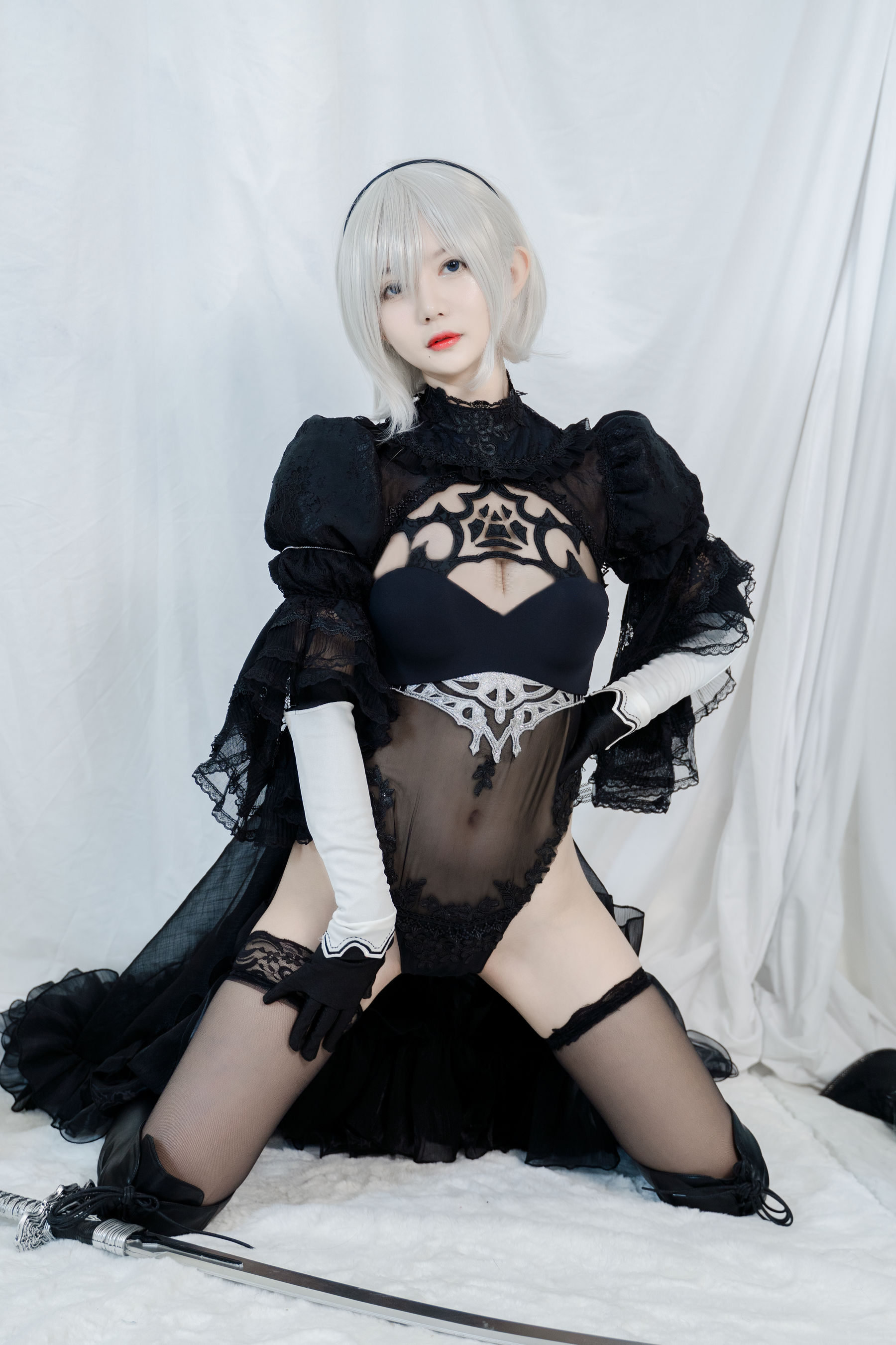 [福利COS] 51酱 - 2B黑婚纱