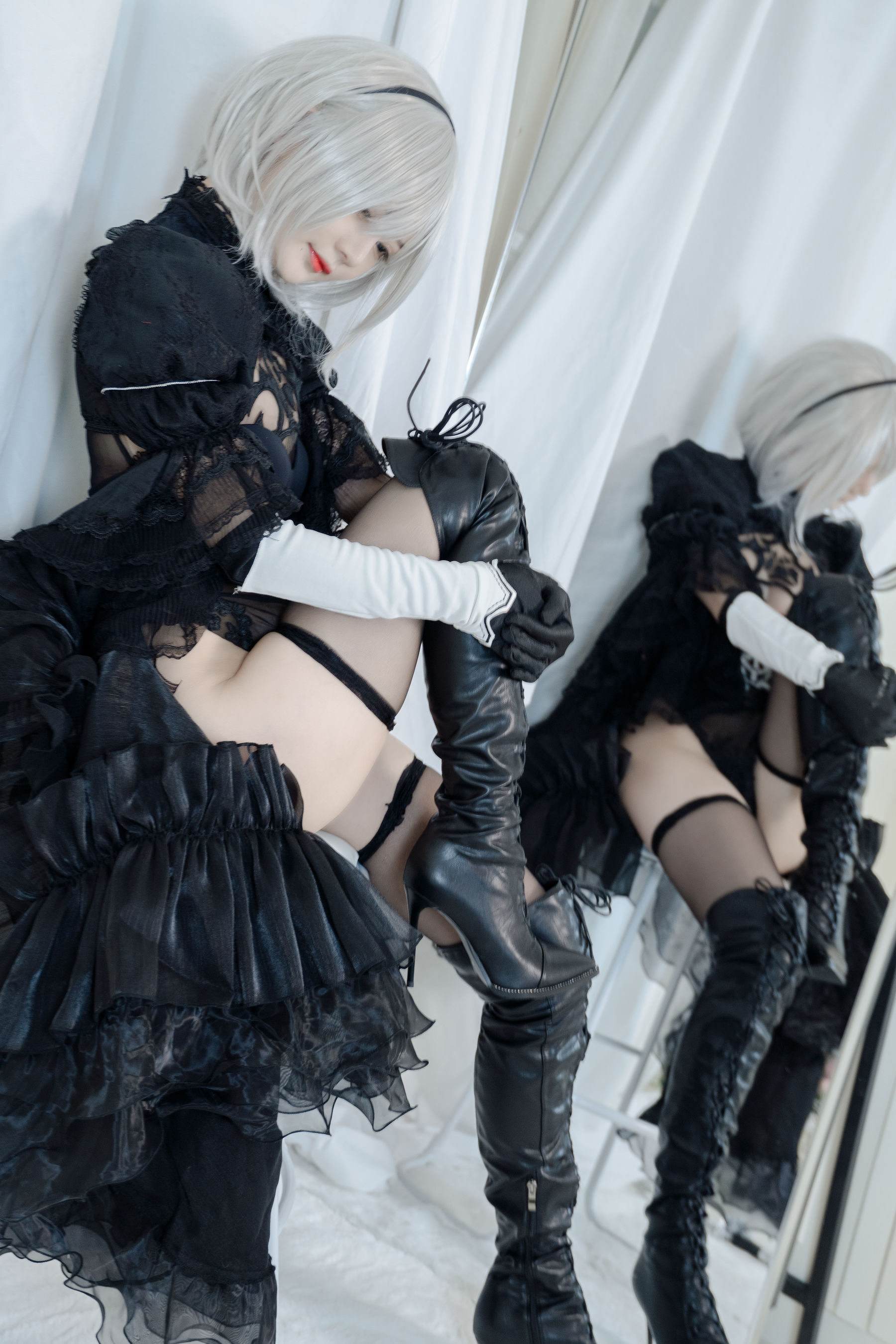 [福利COS] 51酱 - 2B黑婚纱