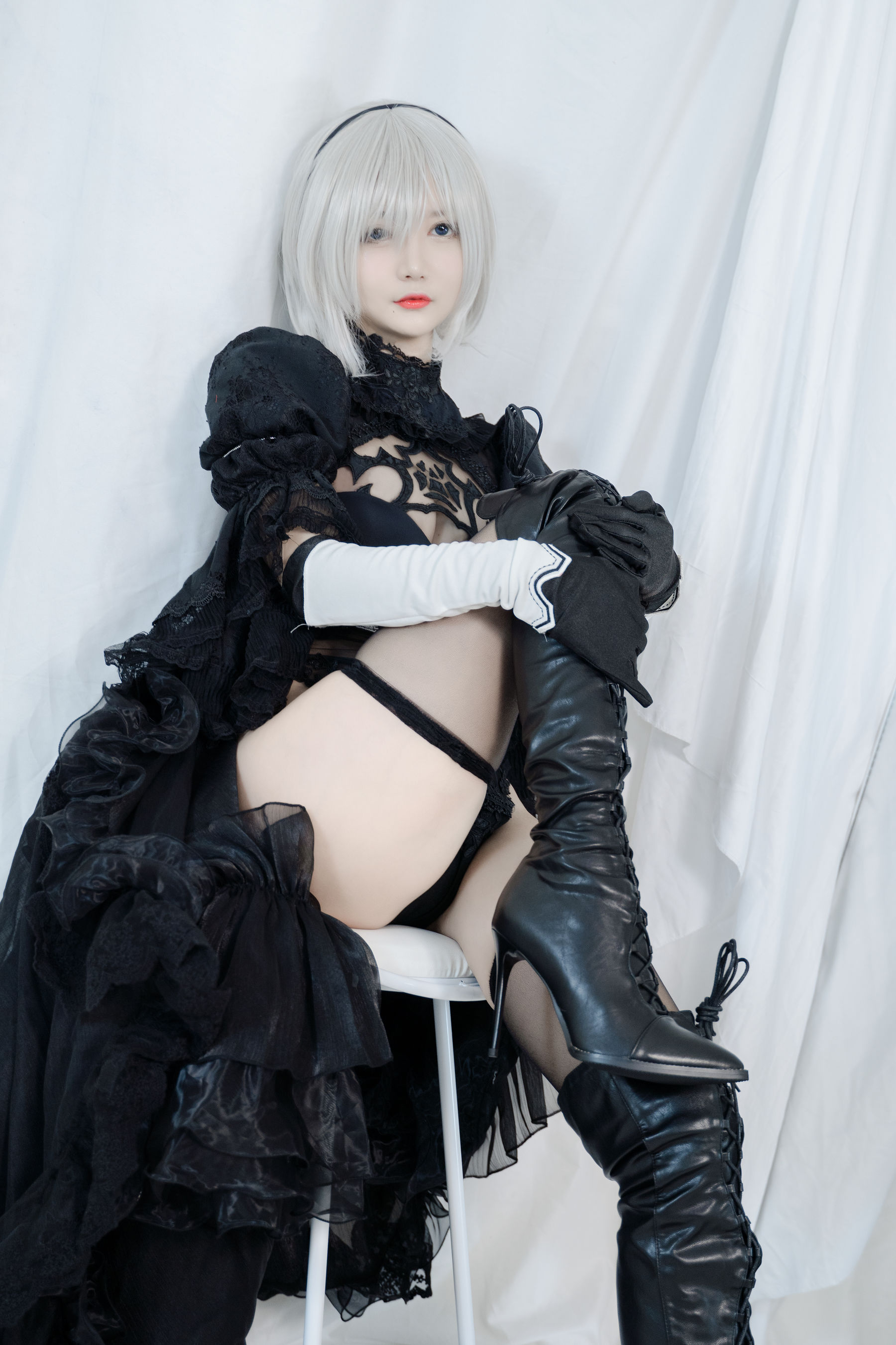 [福利COS] 51酱 - 2B黑婚纱
